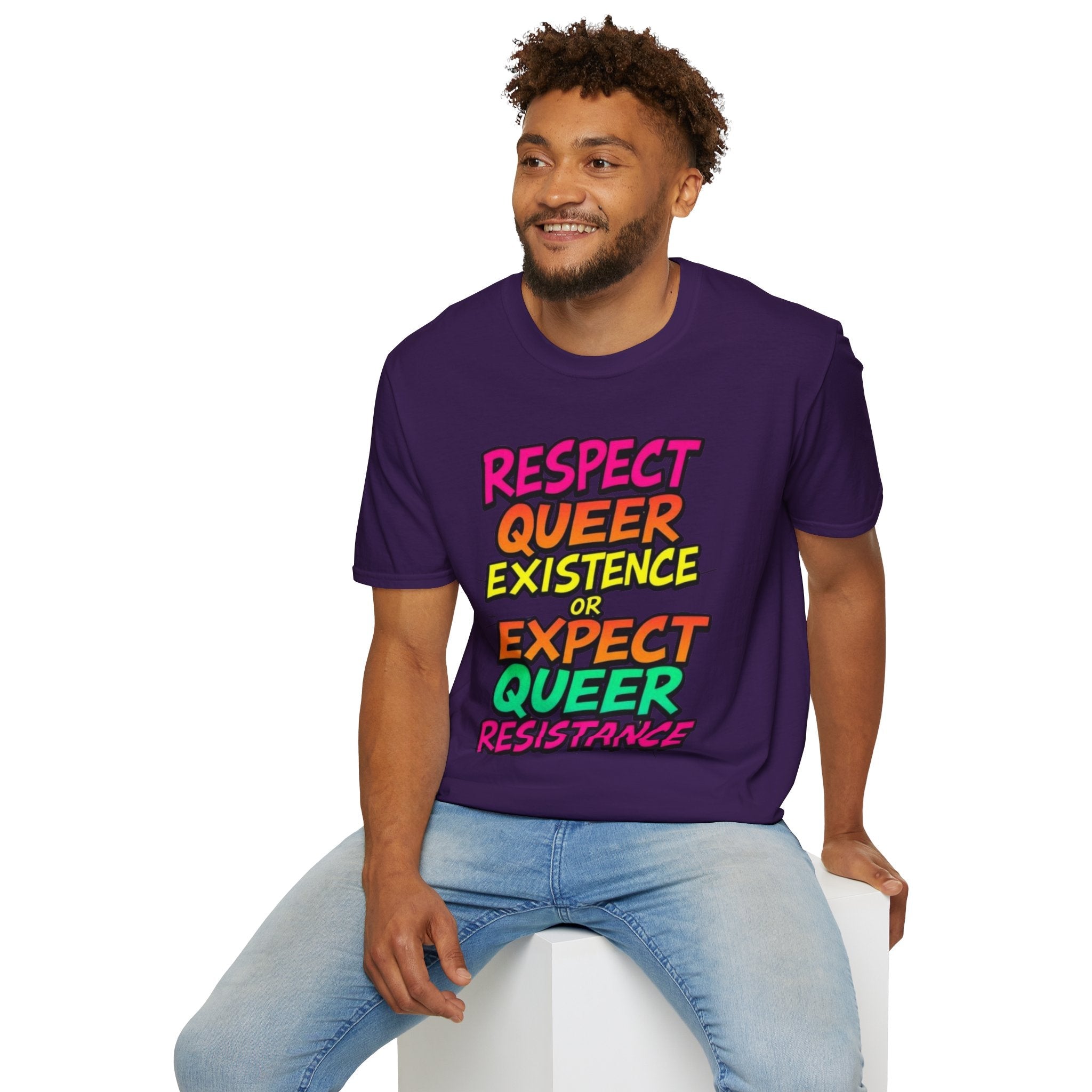 Respect Queer Existence or Expect Queer Resistance T-Shirt - EqualiTees.Me