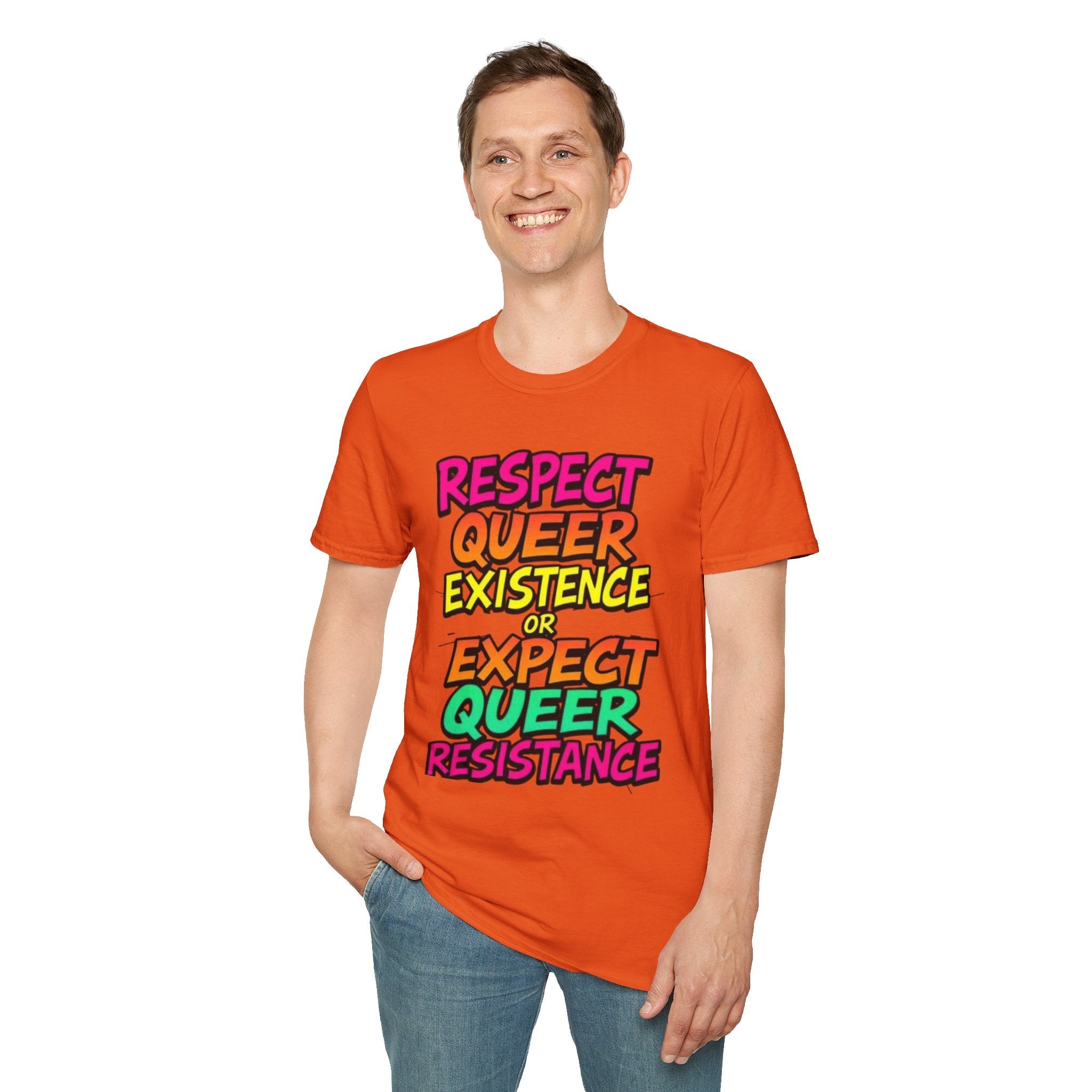Respect Queer Existence or Expect Queer Resistance T-Shirt - EqualiTees.Me