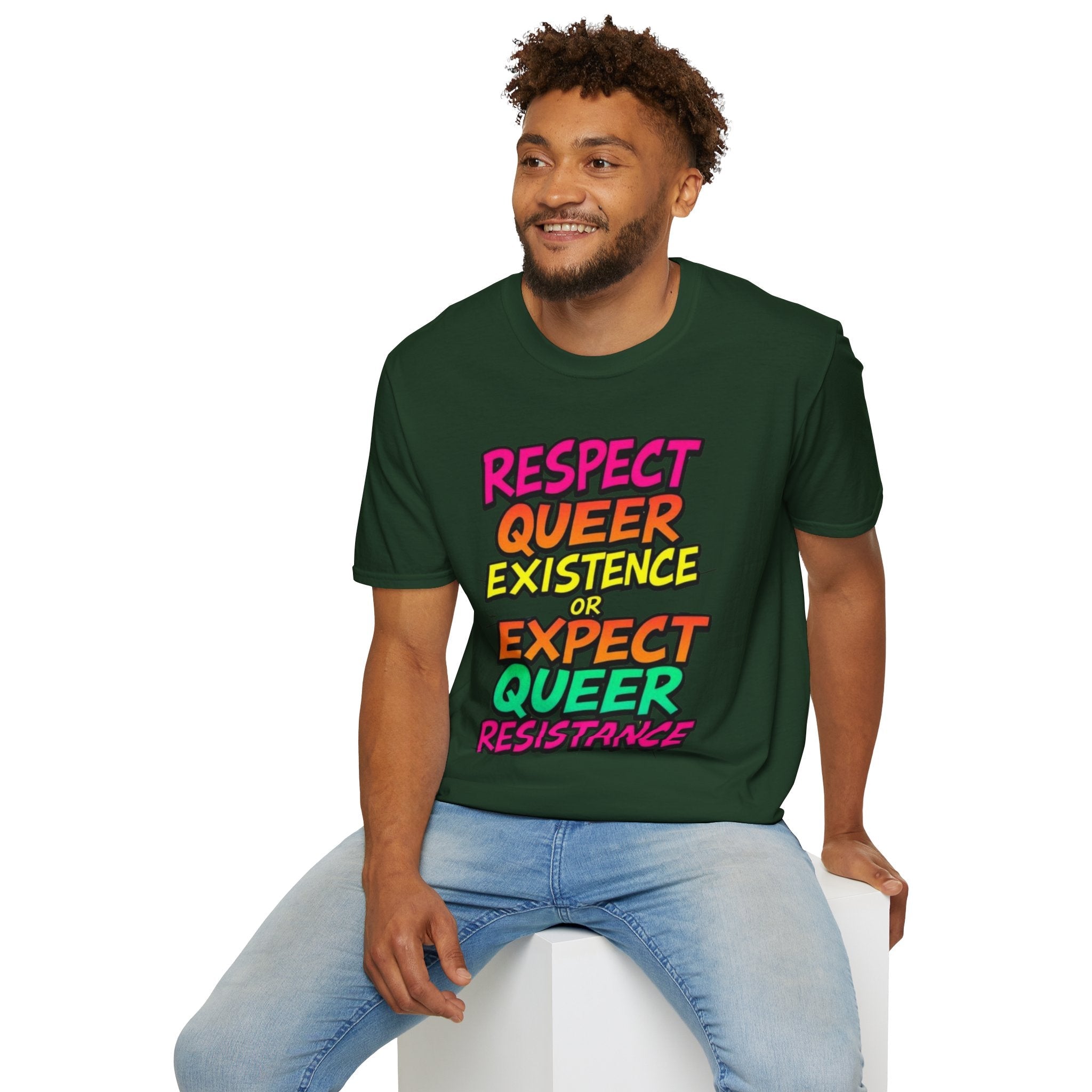 Respect Queer Existence or Expect Queer Resistance T-Shirt - EqualiTees.Me