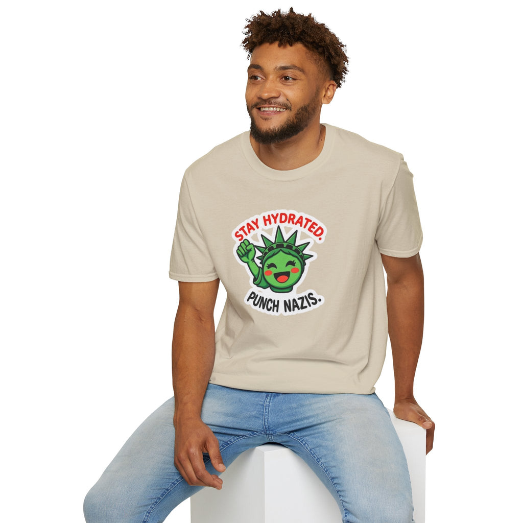 Stay Hydrated, Punch Nazis Funny Political Activism Tee - EqualiTees.Me