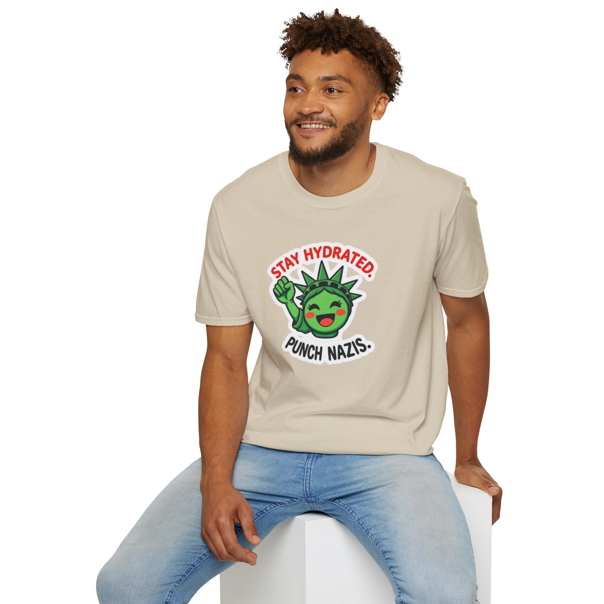 Stay Hydrated, Punch Nazis Funny Political Activism Tee - EqualiTees.Me