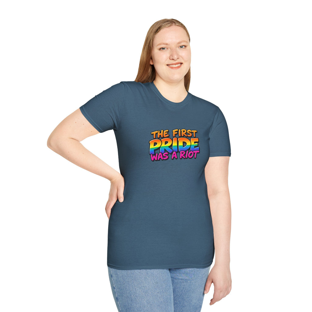 The First Pride Was A Riot Unisex softstyleTee - EqualiTees.Me