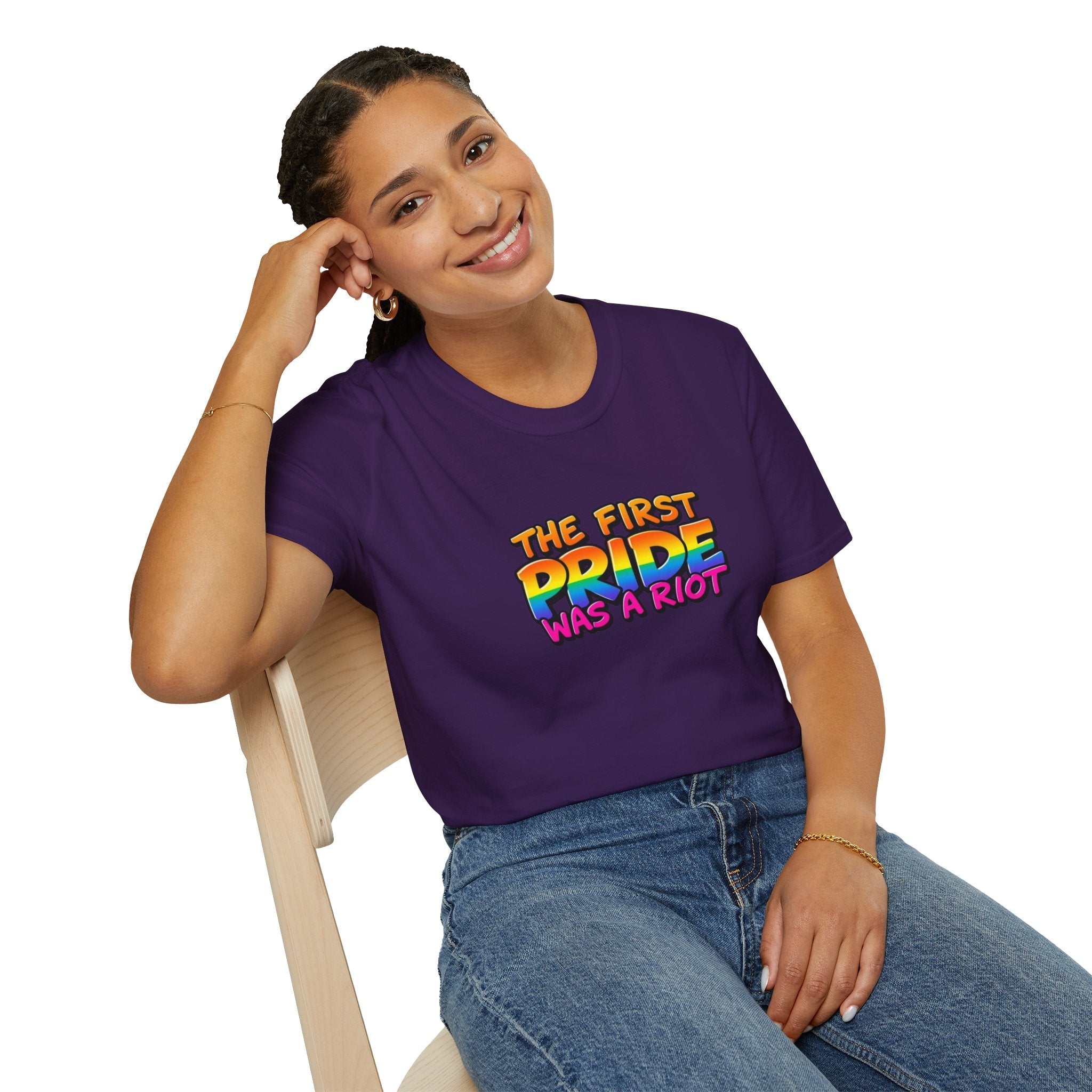 The First Pride Was A Riot Unisex softstyleTee - EqualiTees.Me
