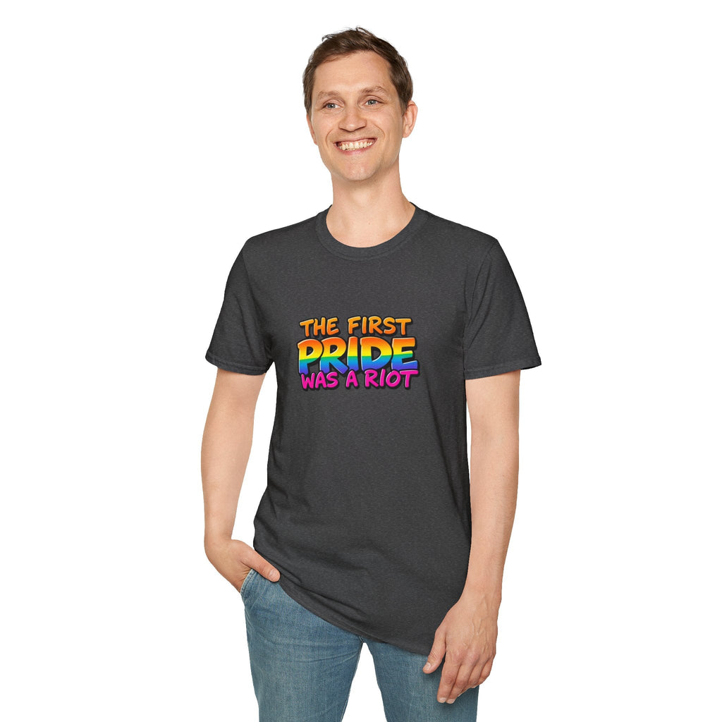 The First Pride Was A Riot Unisex softstyleTee - EqualiTees.Me