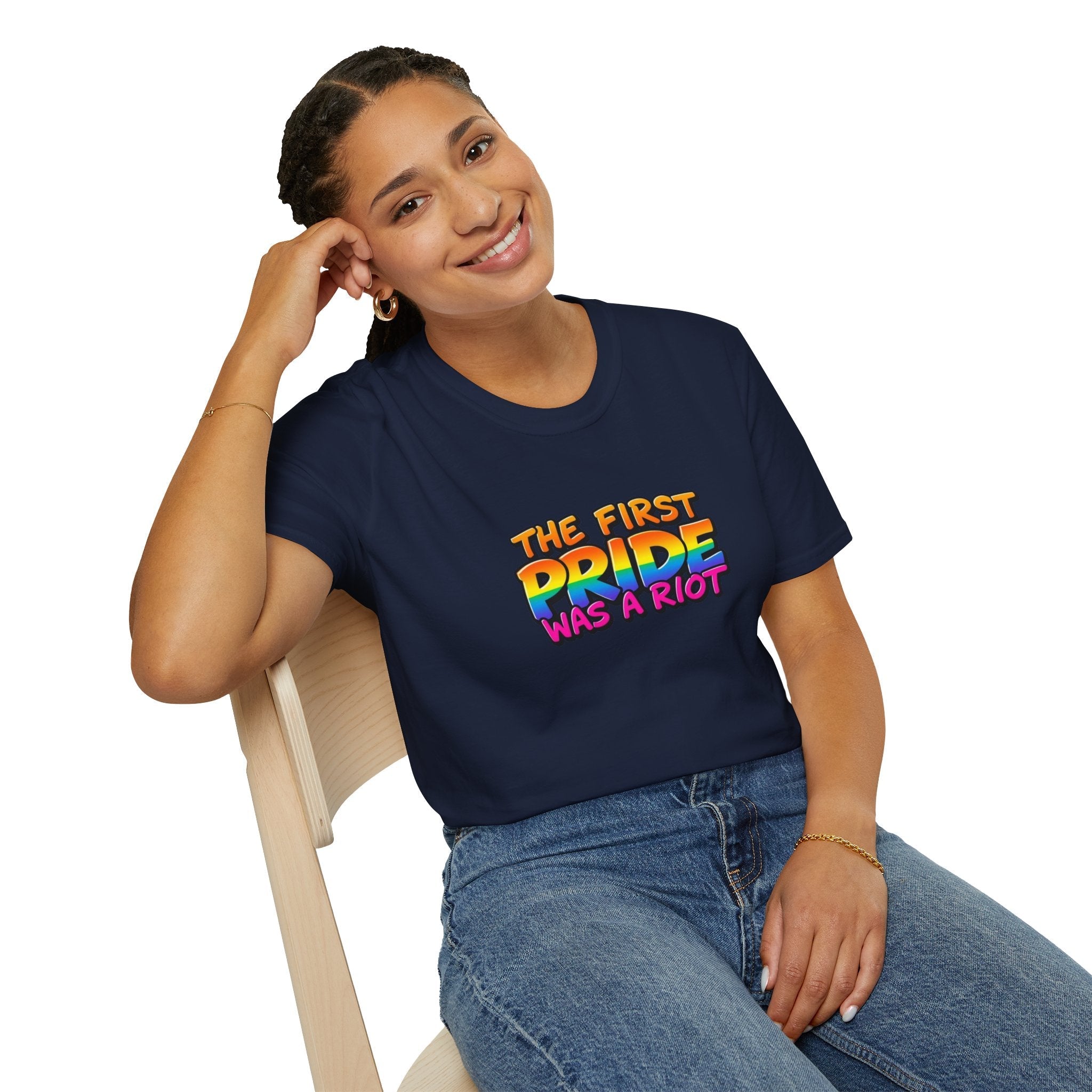 The First Pride Was A Riot Unisex softstyleTee - EqualiTees.Me