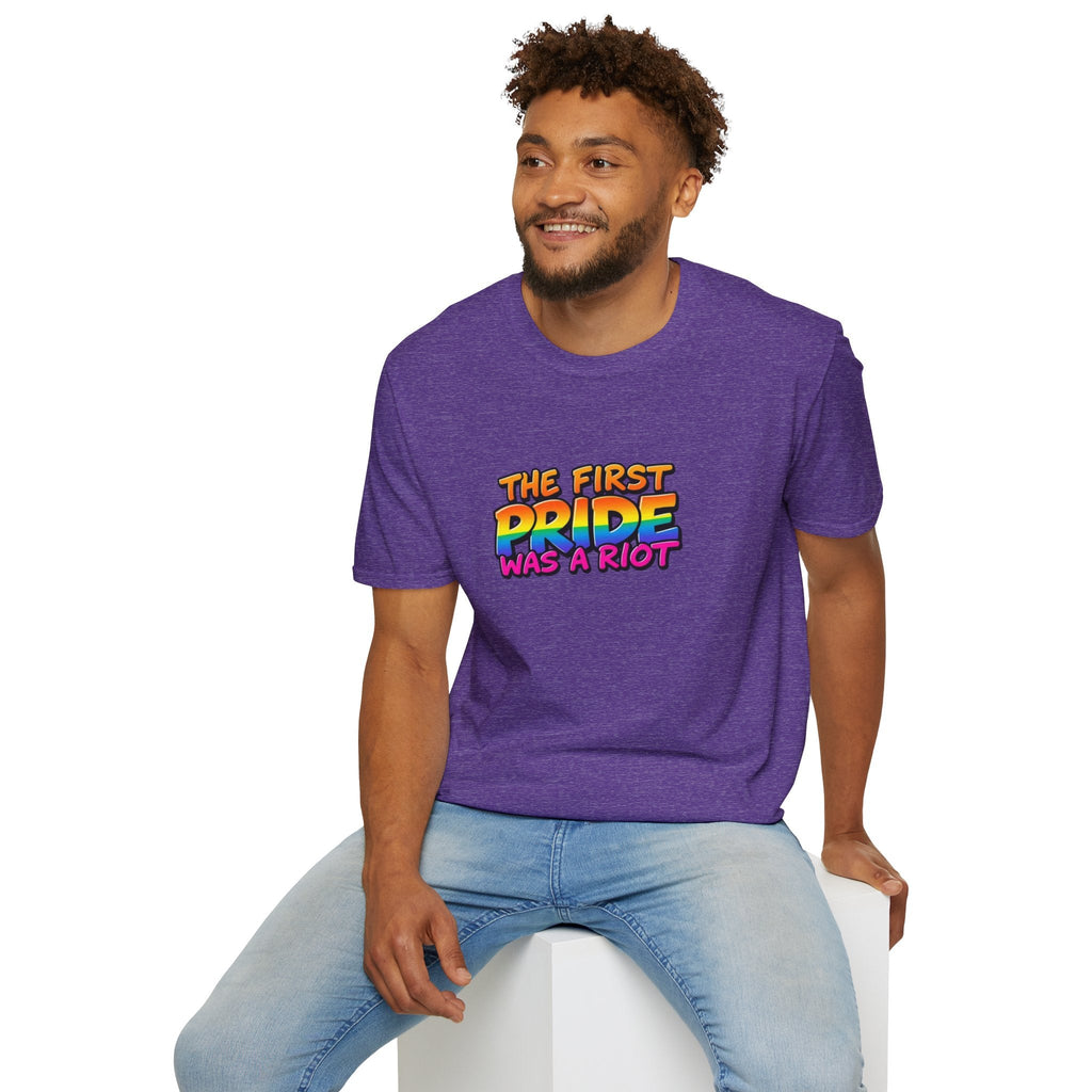 The First Pride Was A Riot Unisex softstyleTee - EqualiTees.Me