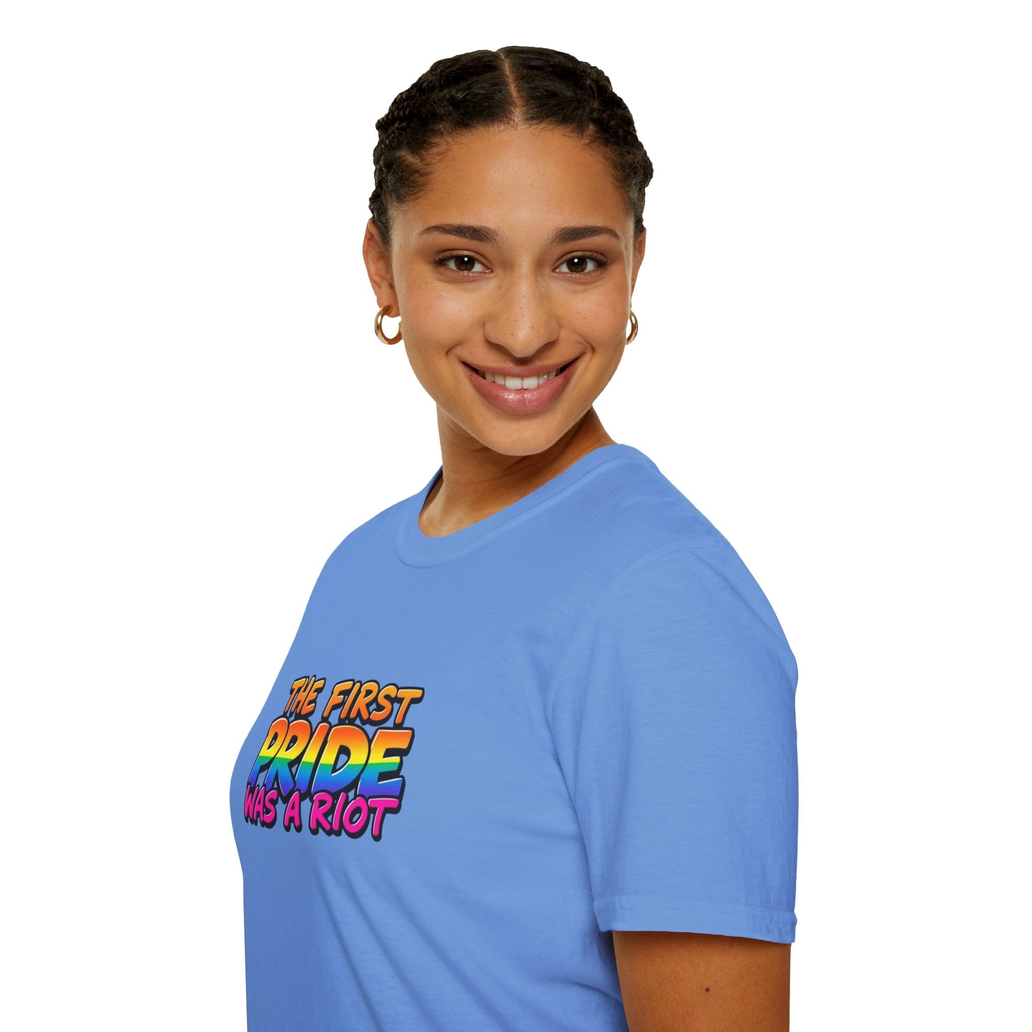 The First Pride Was A Riot Unisex softstyleTee - EqualiTees.Me