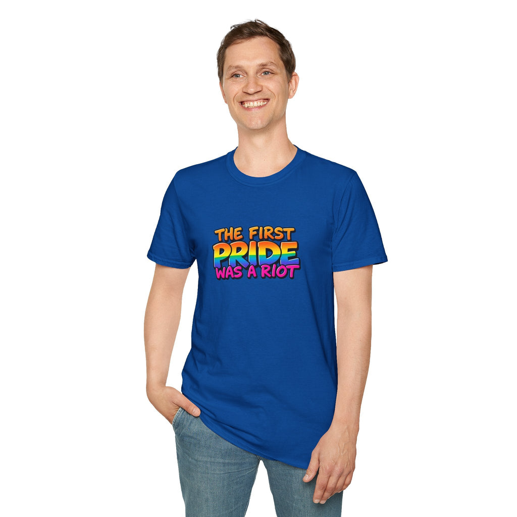 The First Pride Was A Riot Unisex softstyleTee - EqualiTees.Me