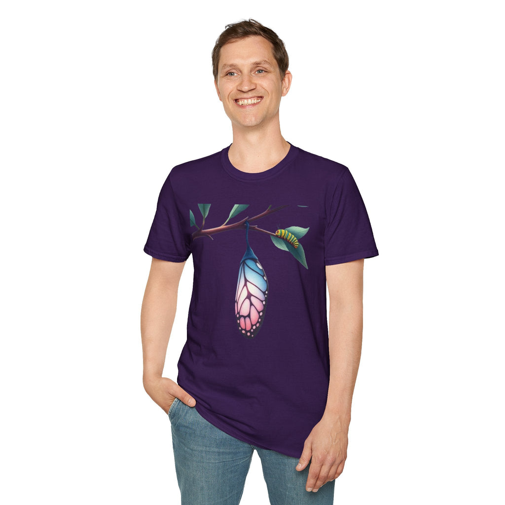 Trans Caterpillar to Butterfly Transformation T-Shirt, Unisex Graphic T-Shirt - EqualiTees.Me