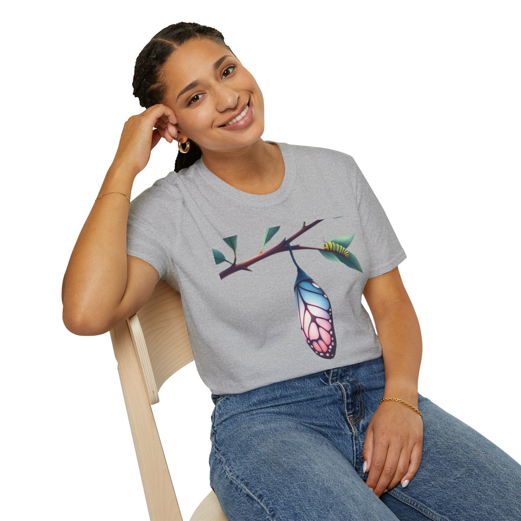Trans Caterpillar to Butterfly Transformation T-Shirt, Unisex Graphic T-Shirt - EqualiTees.Me