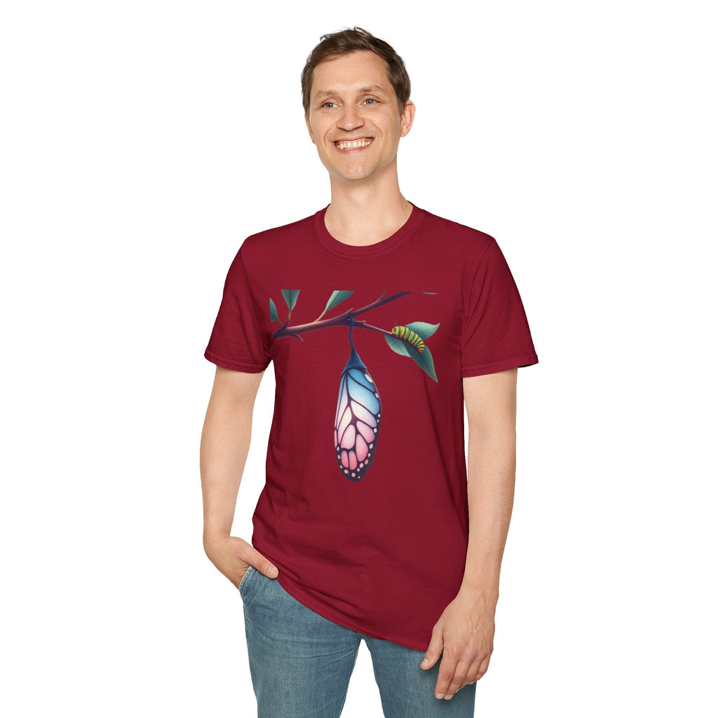 Trans Caterpillar to Butterfly Transformation T-Shirt, Unisex Graphic T-Shirt - EqualiTees.Me