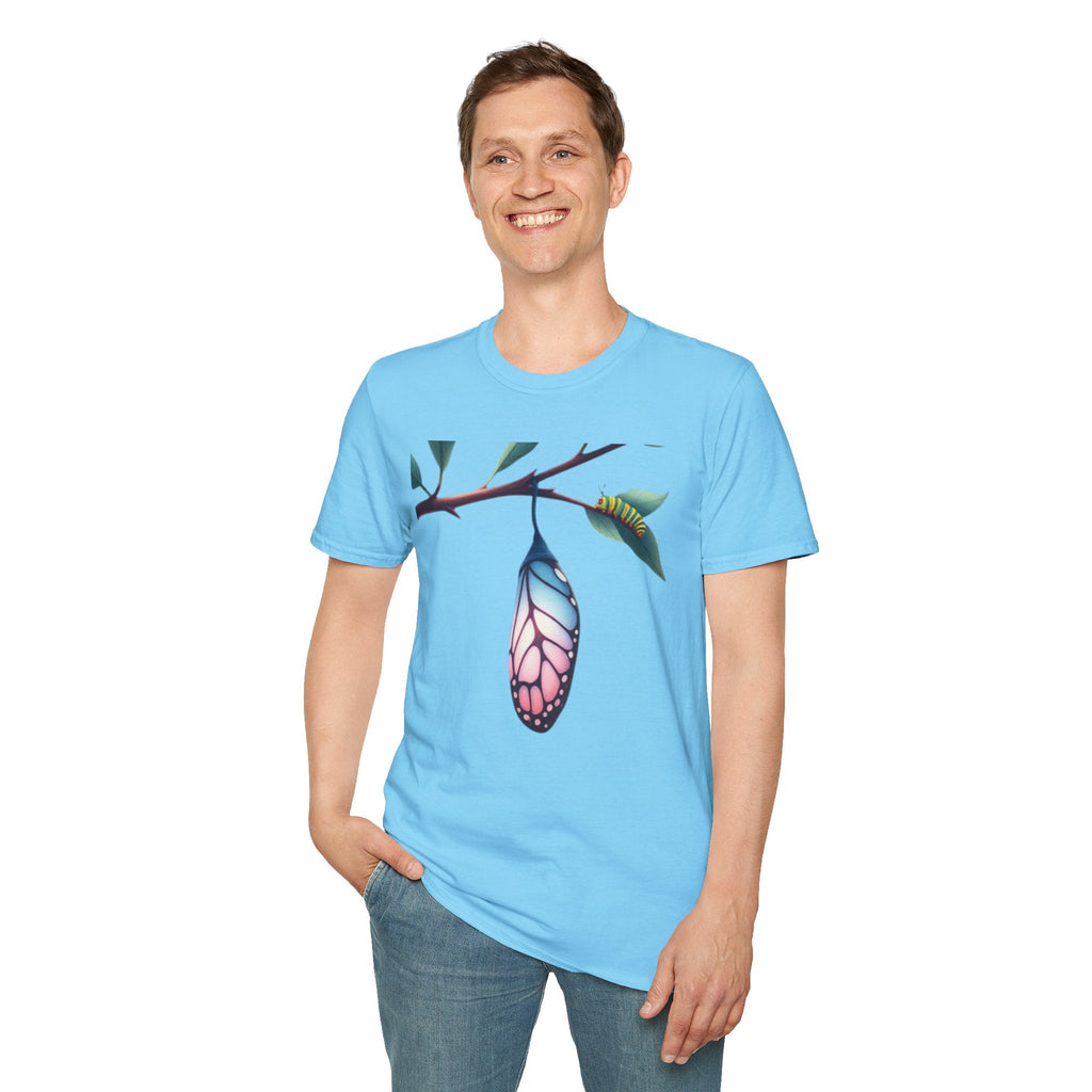 Trans Caterpillar to Butterfly Transformation T-Shirt, Unisex Graphic T-Shirt - EqualiTees.Me