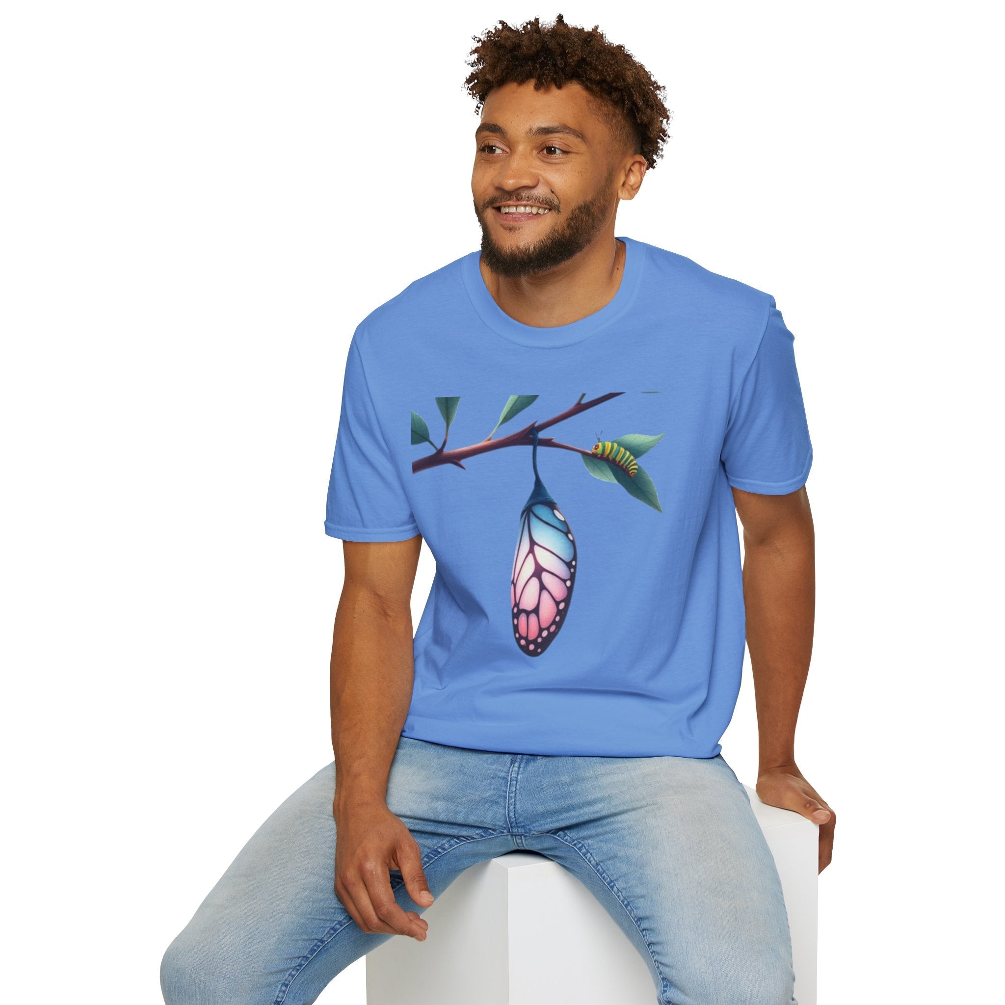 Trans Caterpillar to Butterfly Transformation T-Shirt, Unisex Graphic T-Shirt - EqualiTees.Me