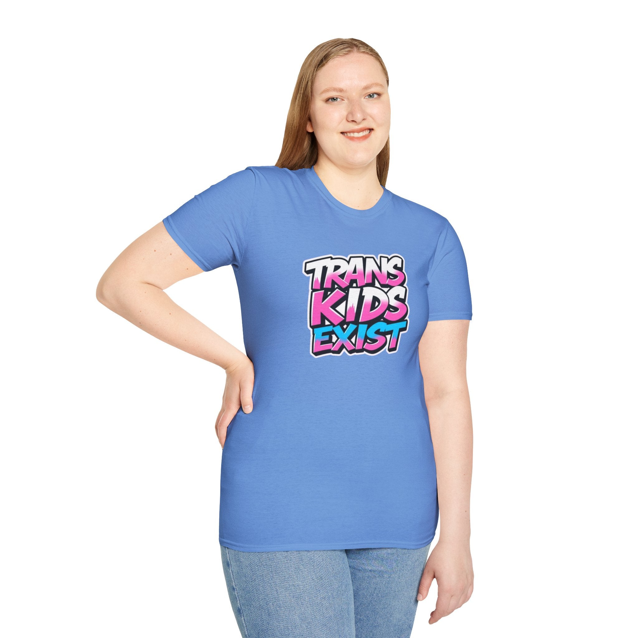 Trans Kids Exist Unisex Softstyle T-Shirt - EqualiTees.Me
