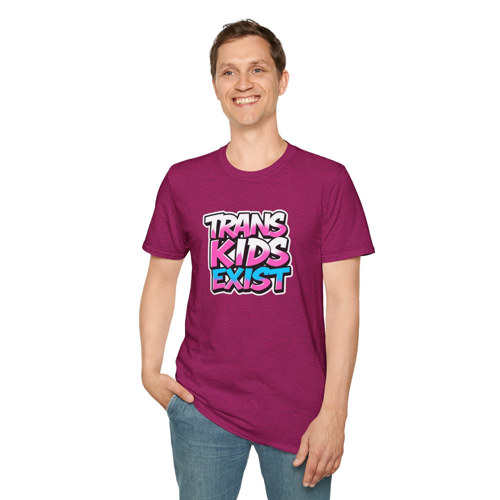Trans Kids Exist Unisex Softstyle T-Shirt - EqualiTees.Me