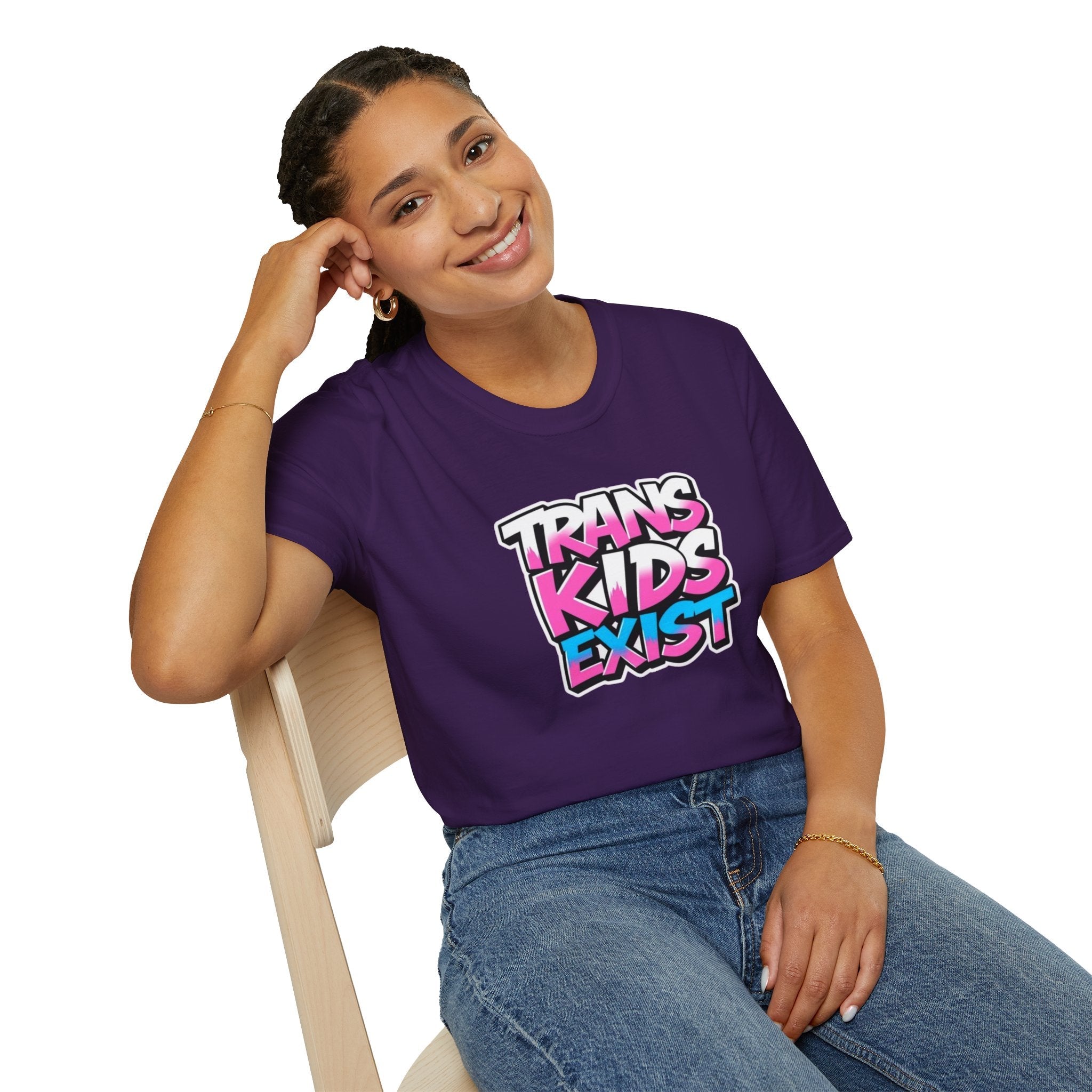 Trans Kids Exist Unisex Softstyle T-Shirt - EqualiTees.Me