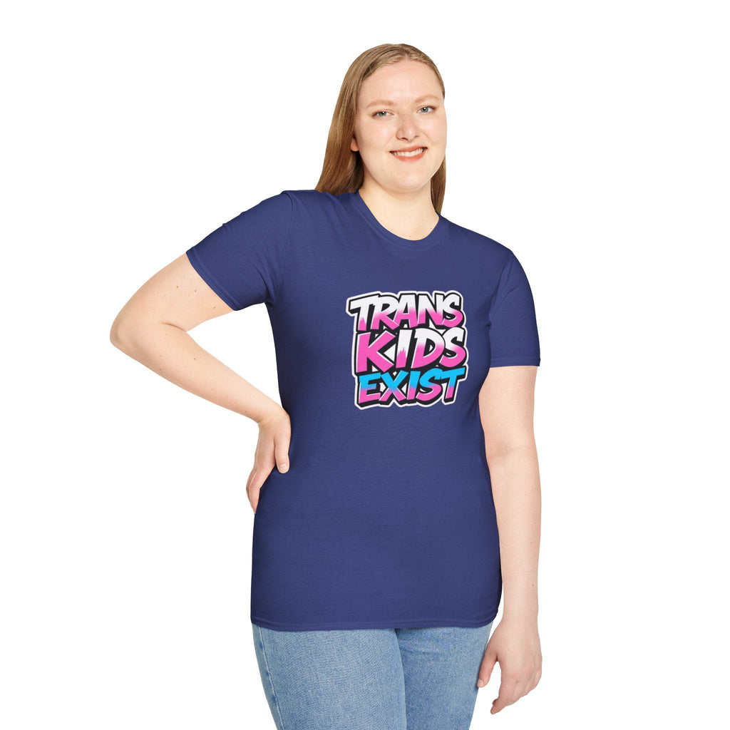 Trans Kids Exist Unisex Softstyle T-Shirt - EqualiTees.Me