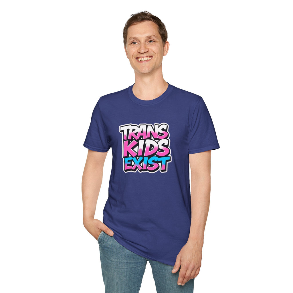 Trans Kids Exist Unisex Softstyle T-Shirt - EqualiTees.Me