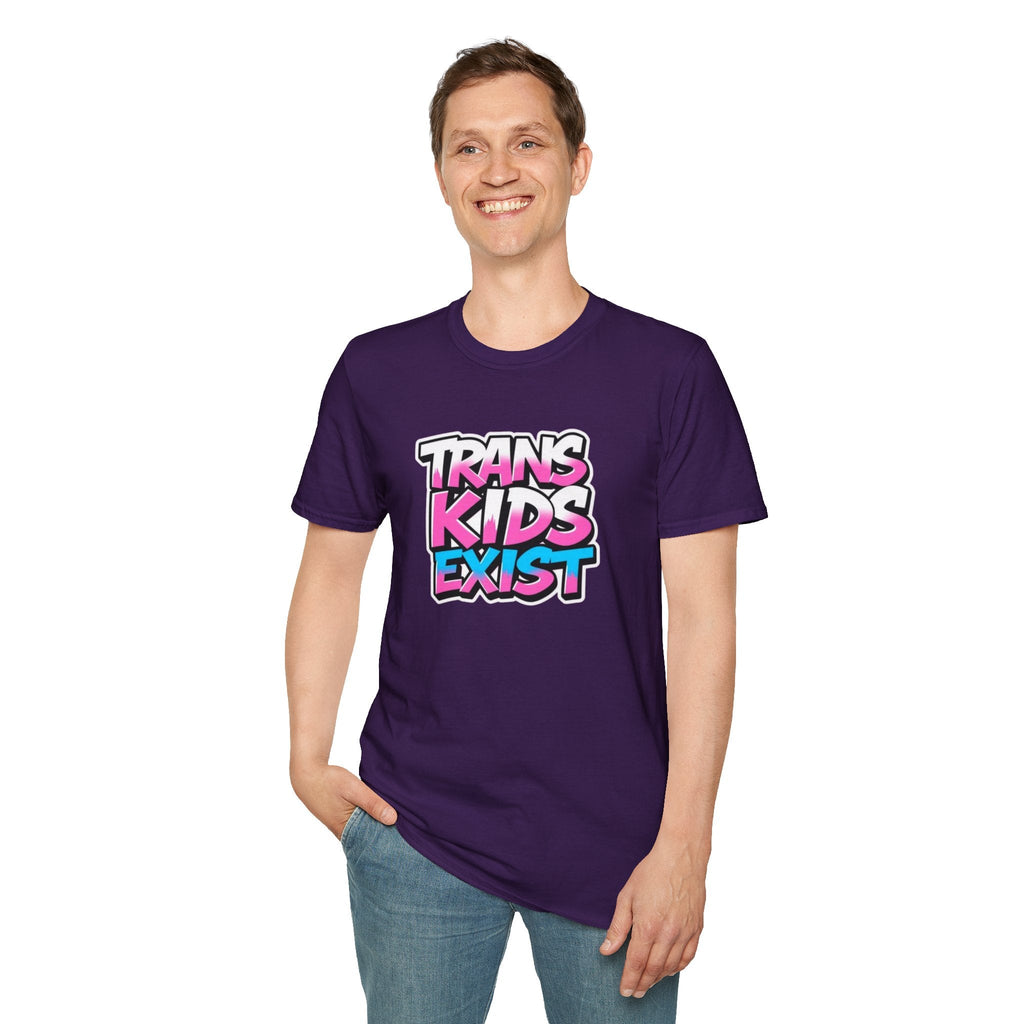 Trans Kids Exist Unisex Softstyle T-Shirt - EqualiTees.Me