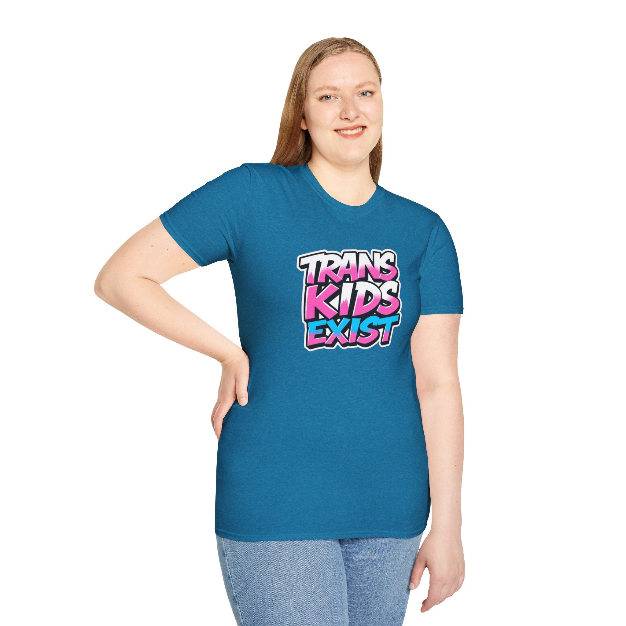 Trans Kids Exist Unisex Softstyle T-Shirt - EqualiTees.Me