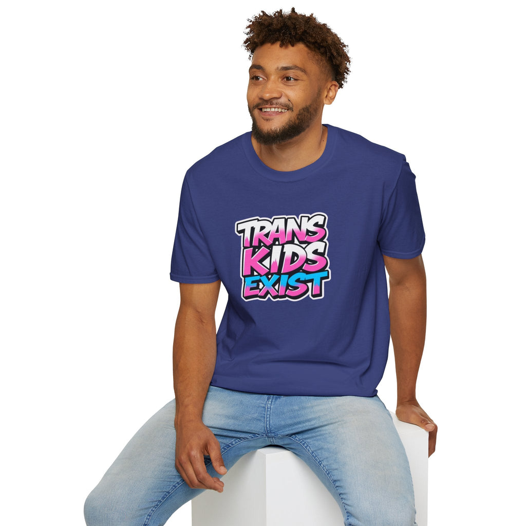 Trans Kids Exist Unisex Softstyle T-Shirt - EqualiTees.Me