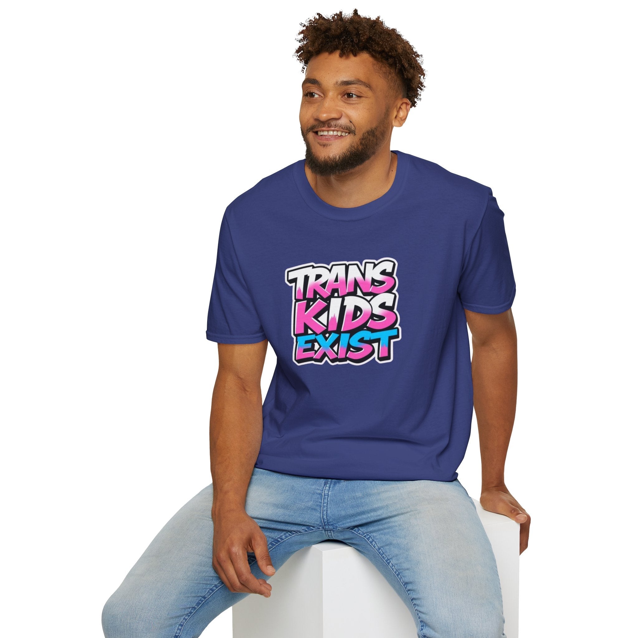 Trans Kids Exist Unisex Softstyle T-Shirt - EqualiTees.Me