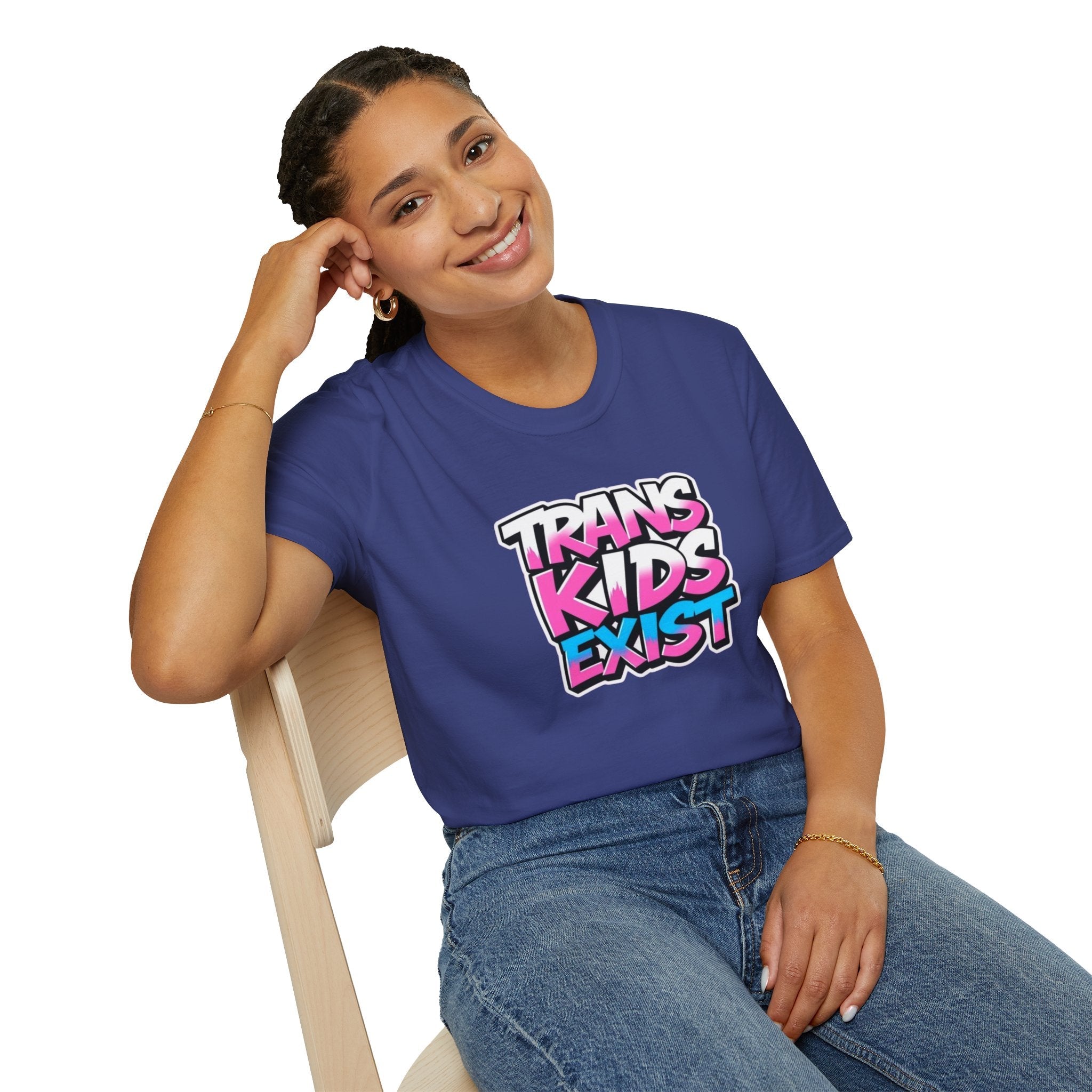 Trans Kids Exist Unisex Softstyle T-Shirt - EqualiTees.Me