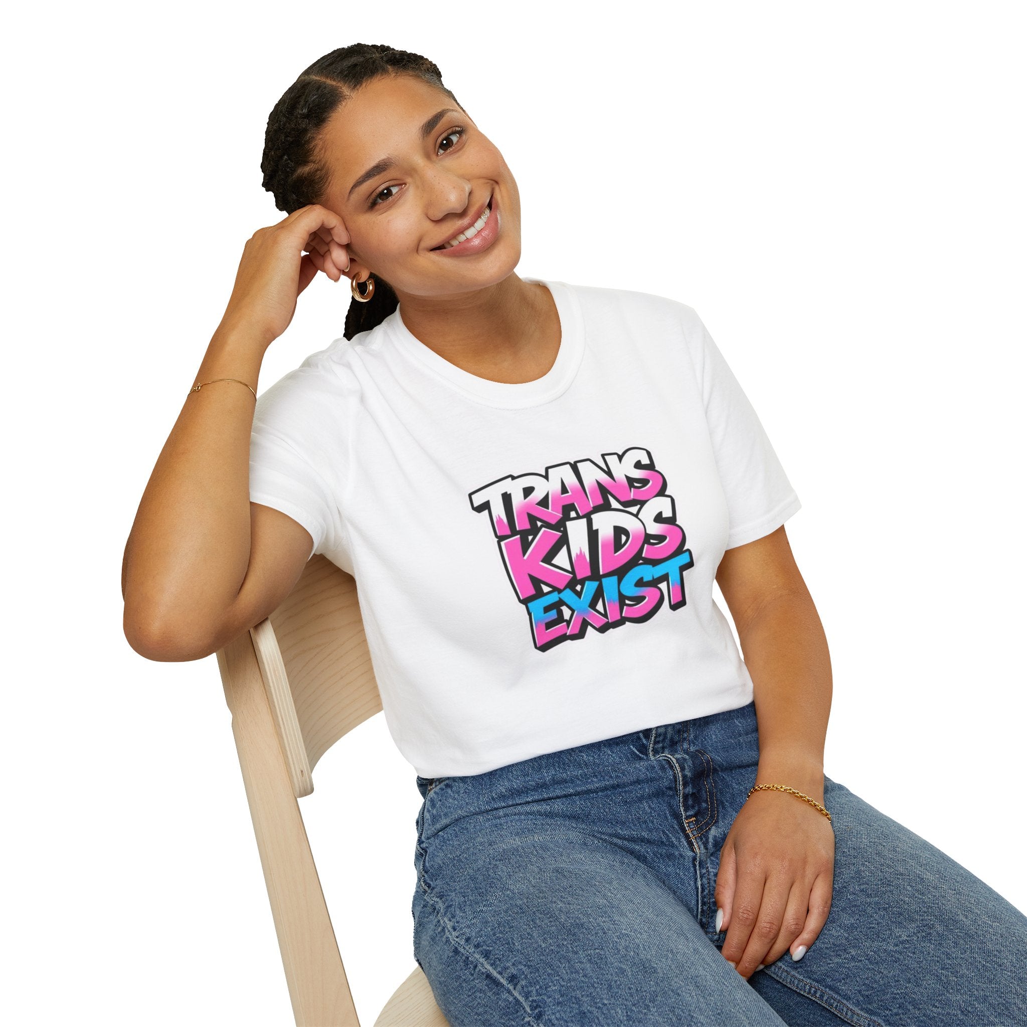 Trans Kids Exist Unisex Softstyle T-Shirt - EqualiTees.Me