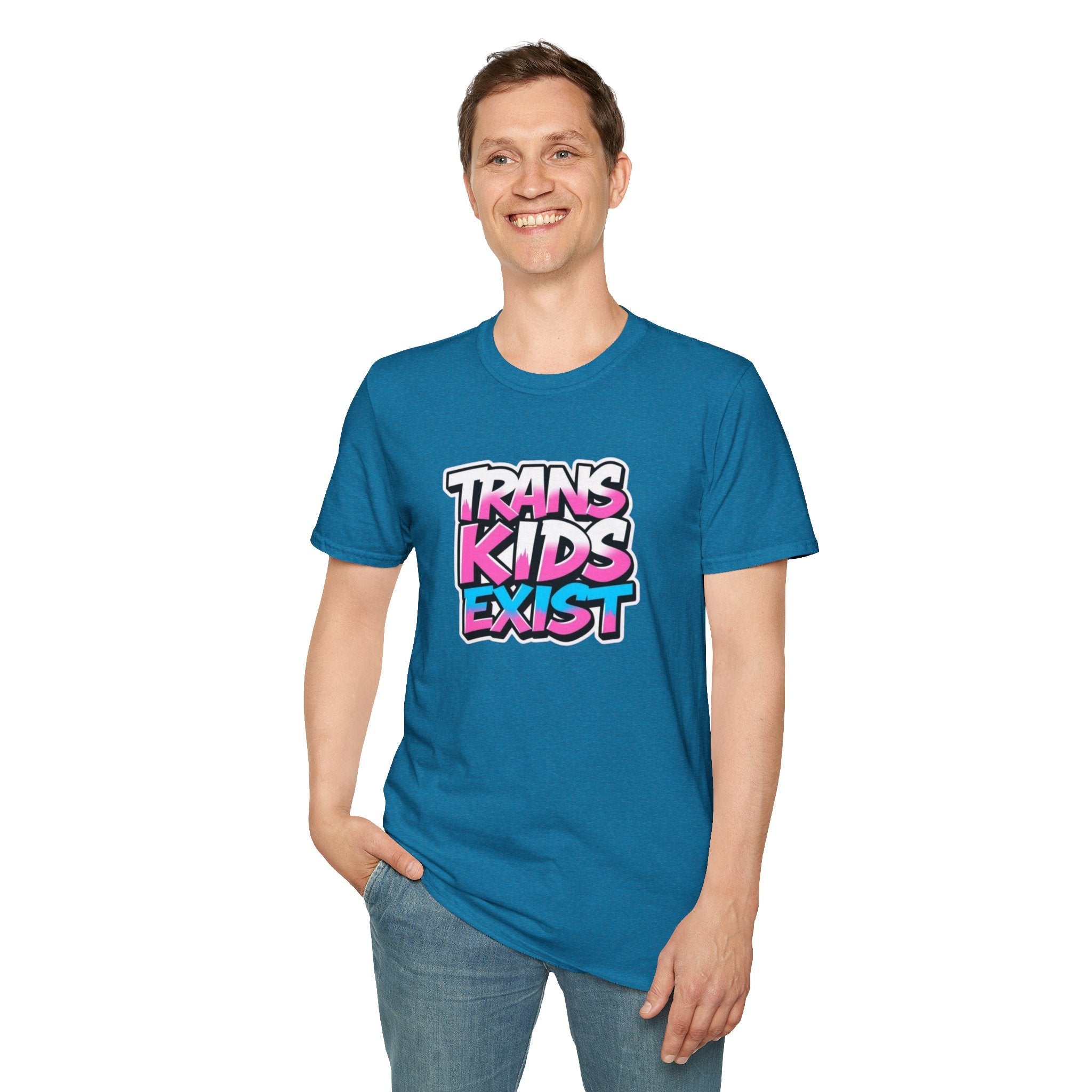 Trans Kids Exist Unisex Softstyle T-Shirt - EqualiTees.Me