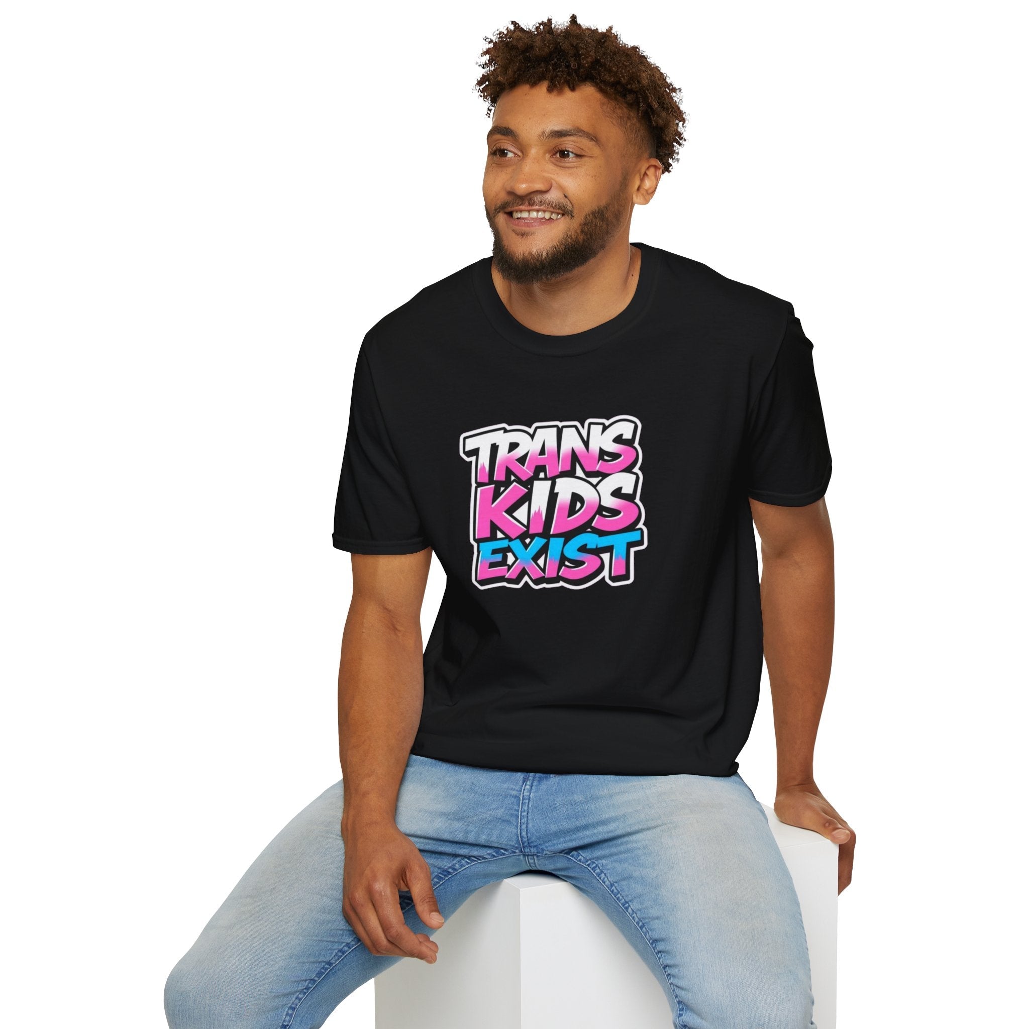 Trans Kids Exist Unisex Softstyle T-Shirt - EqualiTees.Me