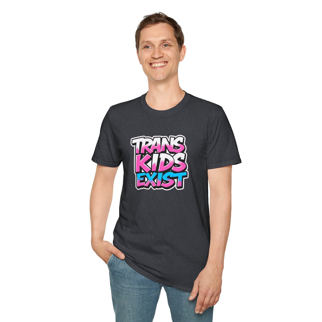 Trans Kids Exist Unisex Softstyle T-Shirt - EqualiTees.Me