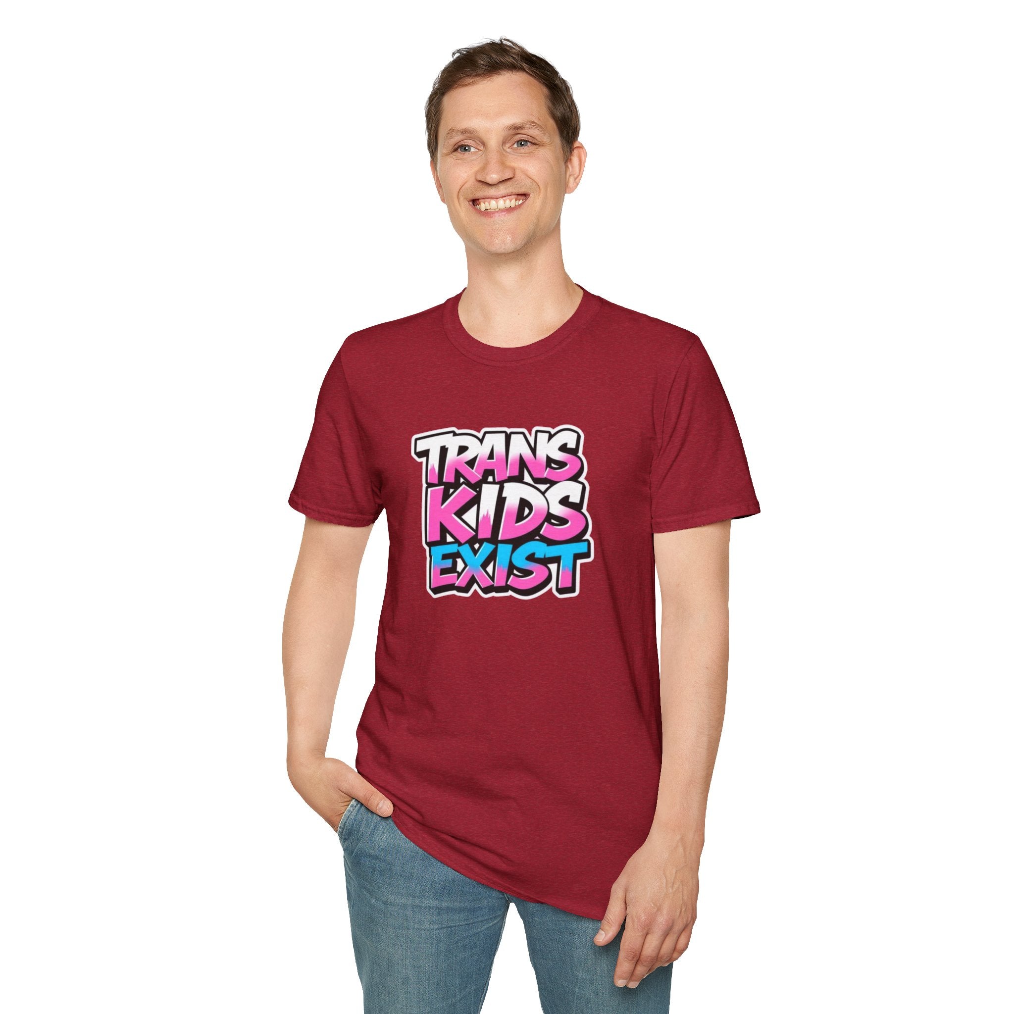 Trans Kids Exist Unisex Softstyle T-Shirt - EqualiTees.Me