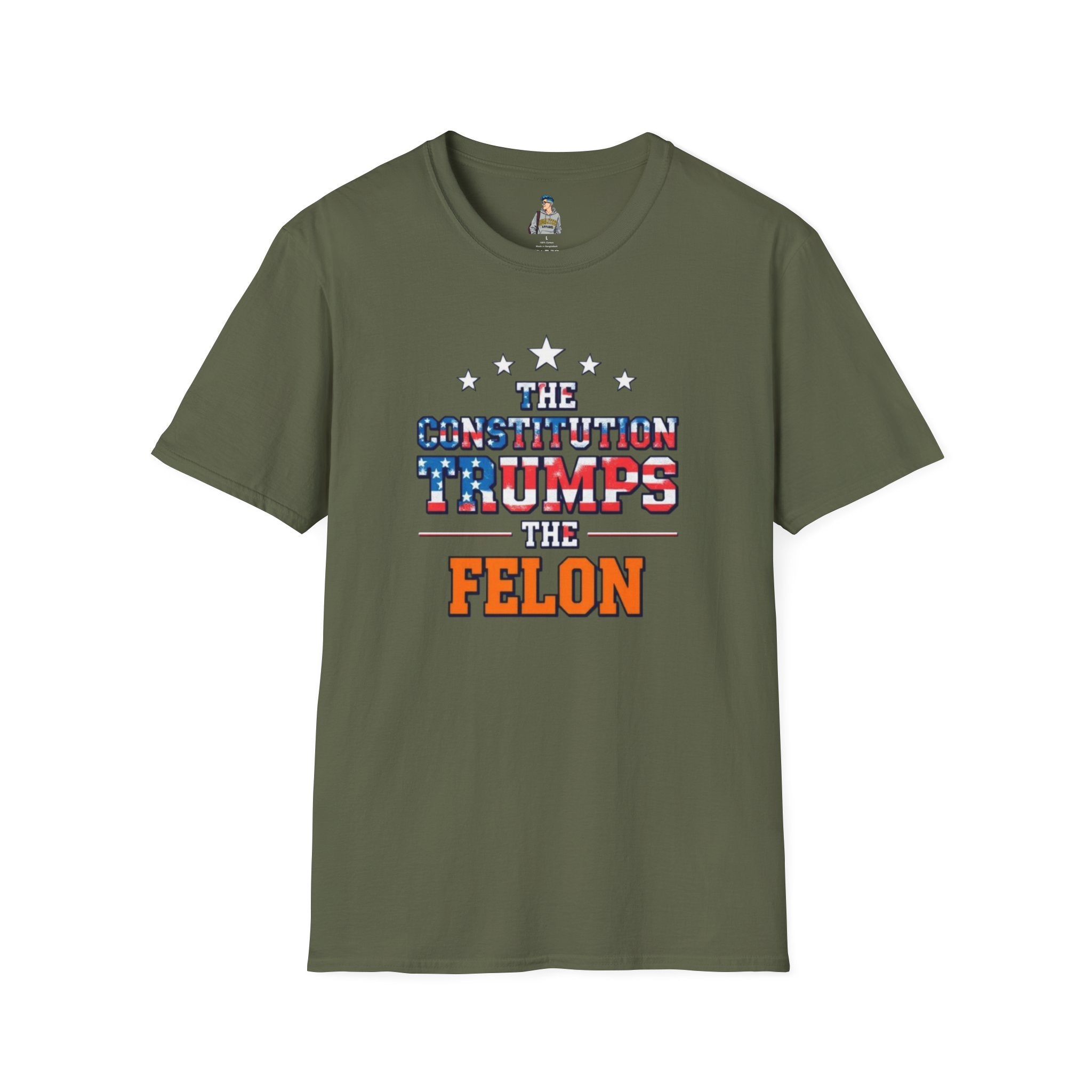 Unisex Patriotic T-Shirt - The Constitution Trumps the Felon - EqualiTees.Me