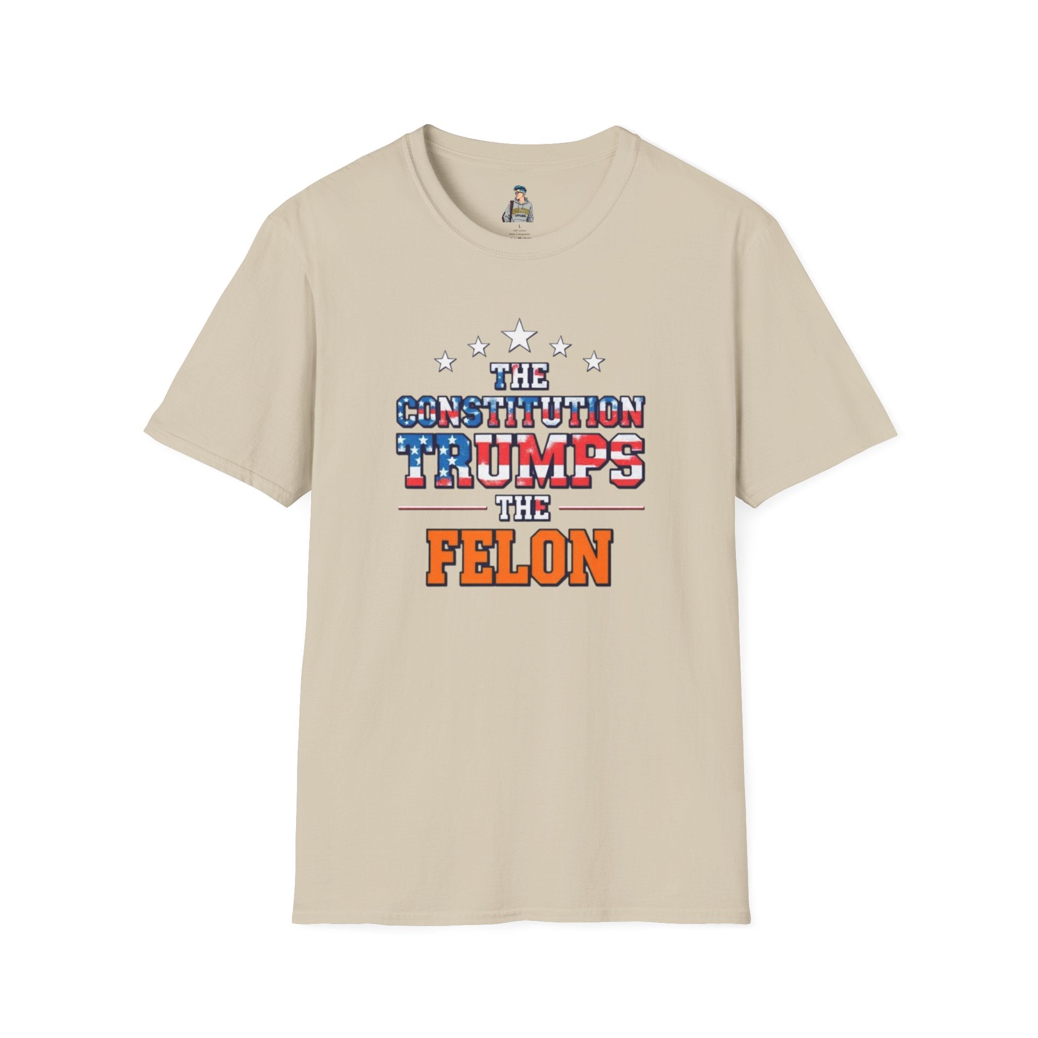 Unisex Patriotic T-Shirt - The Constitution Trumps the Felon - EqualiTees.Me