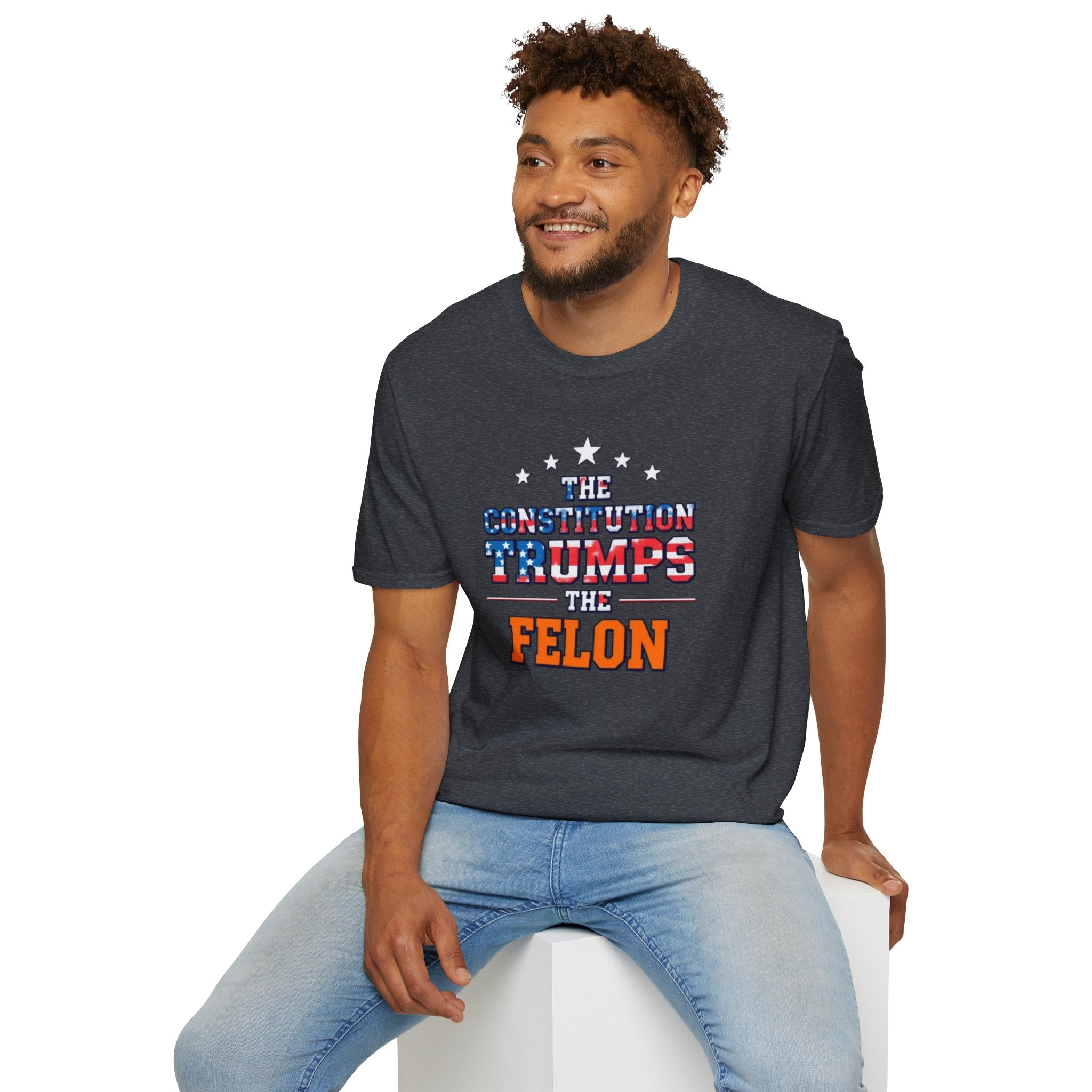 Unisex Patriotic T-Shirt - The Constitution Trumps the Felon - EqualiTees.Me