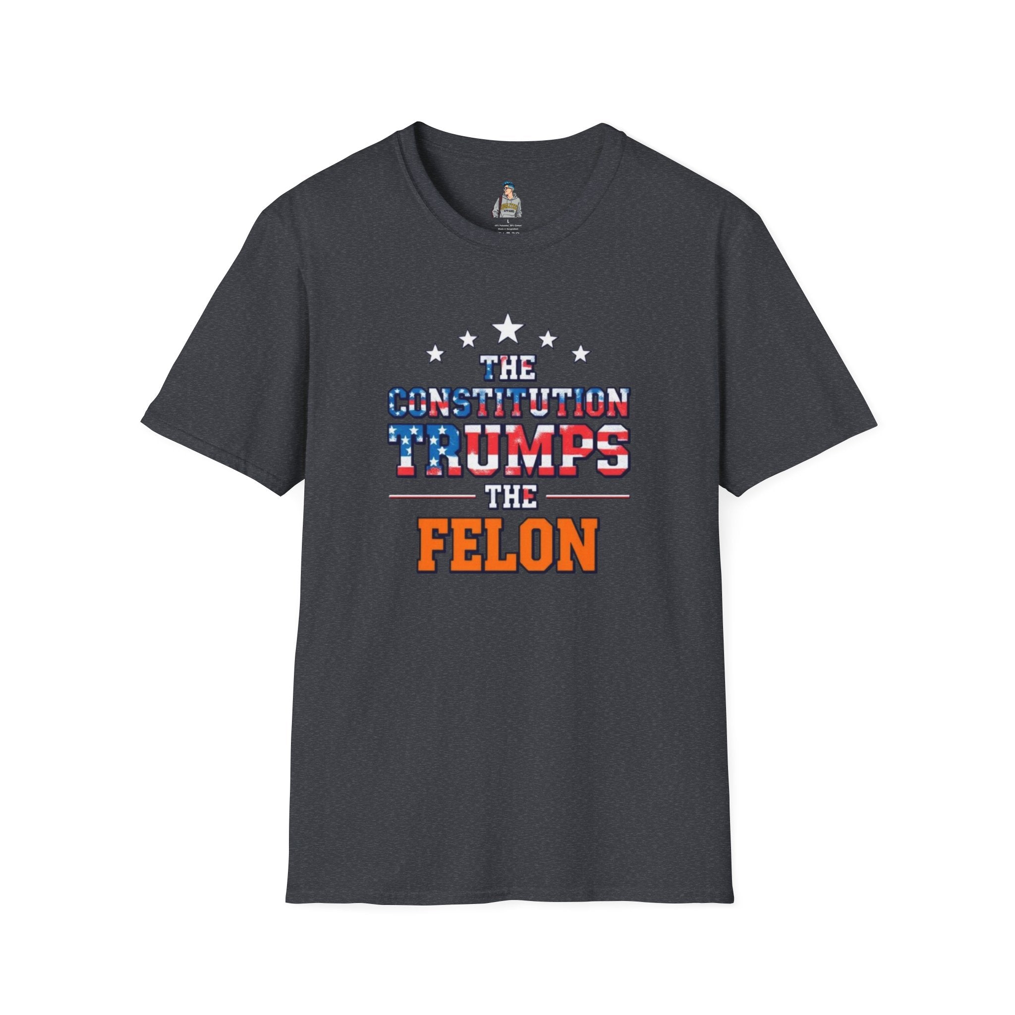 Unisex Patriotic T-Shirt - The Constitution Trumps the Felon - EqualiTees.Me