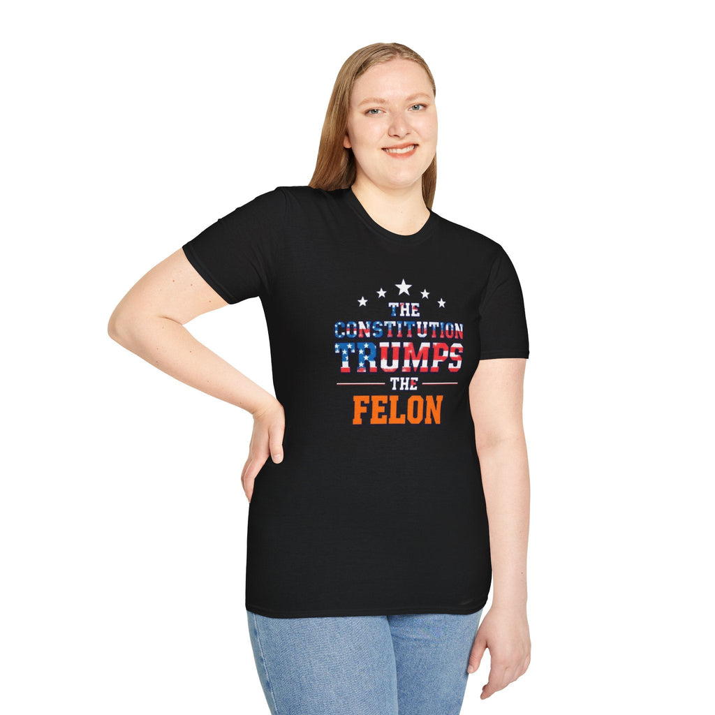 Unisex Patriotic T-Shirt - The Constitution Trumps the Felon - EqualiTees.Me