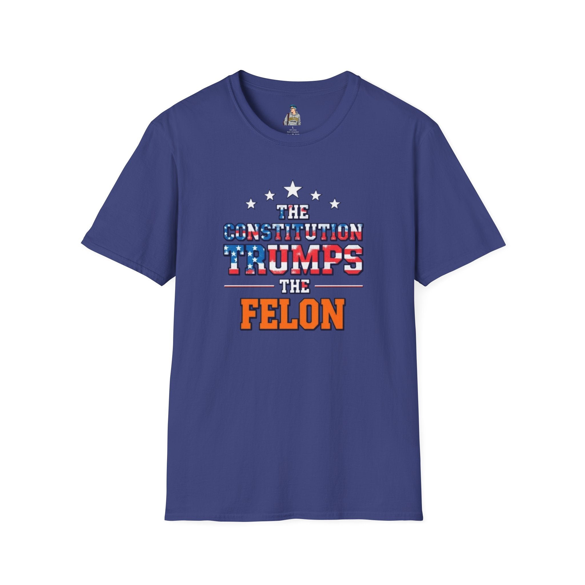 Unisex Patriotic T-Shirt - The Constitution Trumps the Felon - EqualiTees.Me