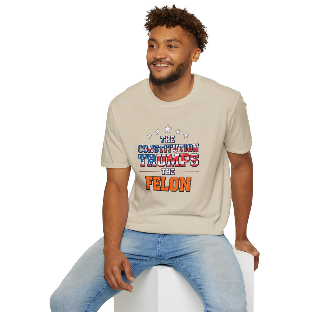 Unisex Patriotic T-Shirt - The Constitution Trumps the Felon - EqualiTees.Me