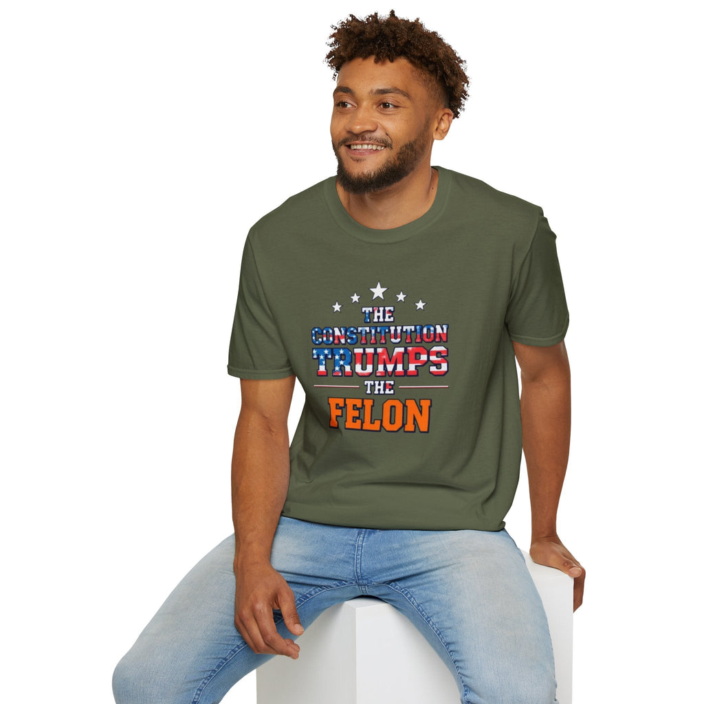 Unisex Patriotic T-Shirt - The Constitution Trumps the Felon - EqualiTees.Me