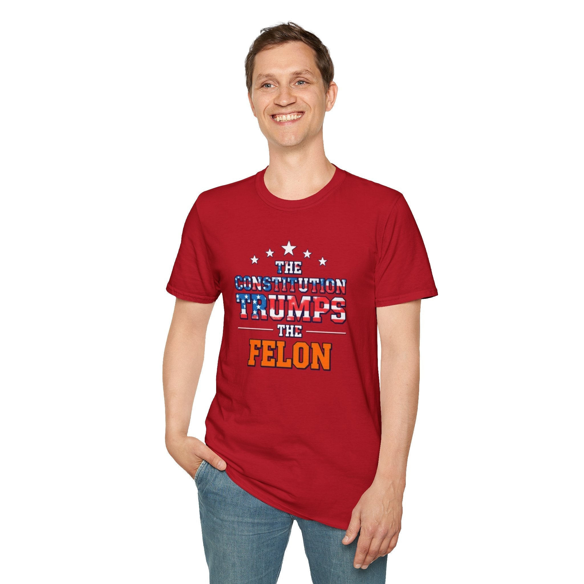 Unisex Patriotic T-Shirt - The Constitution Trumps the Felon - EqualiTees.Me