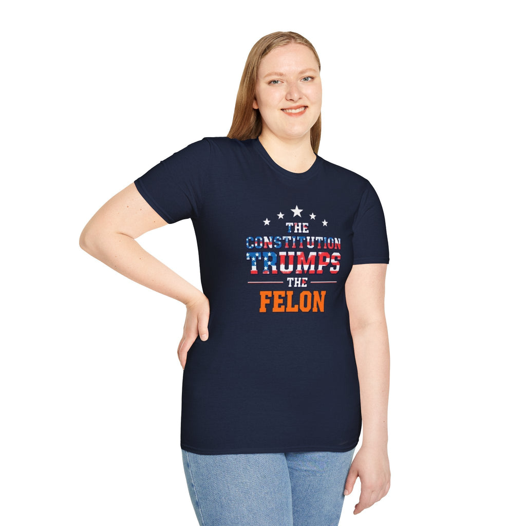 Unisex Patriotic T-Shirt - The Constitution Trumps the Felon - EqualiTees.Me