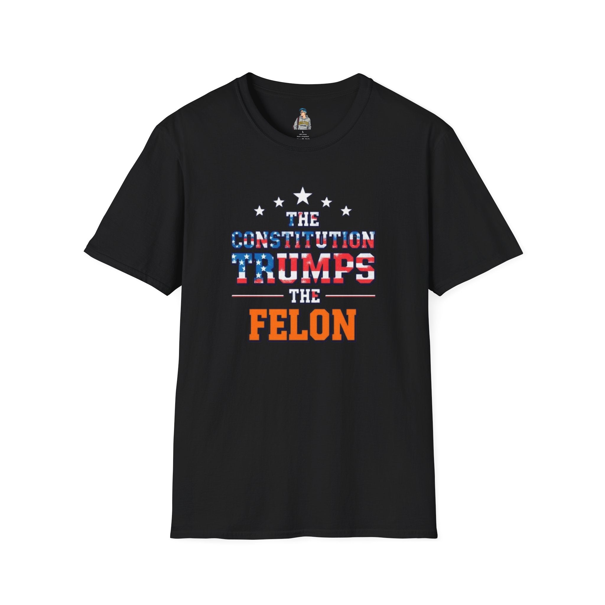Unisex Patriotic T-Shirt - The Constitution Trumps the Felon - EqualiTees.Me