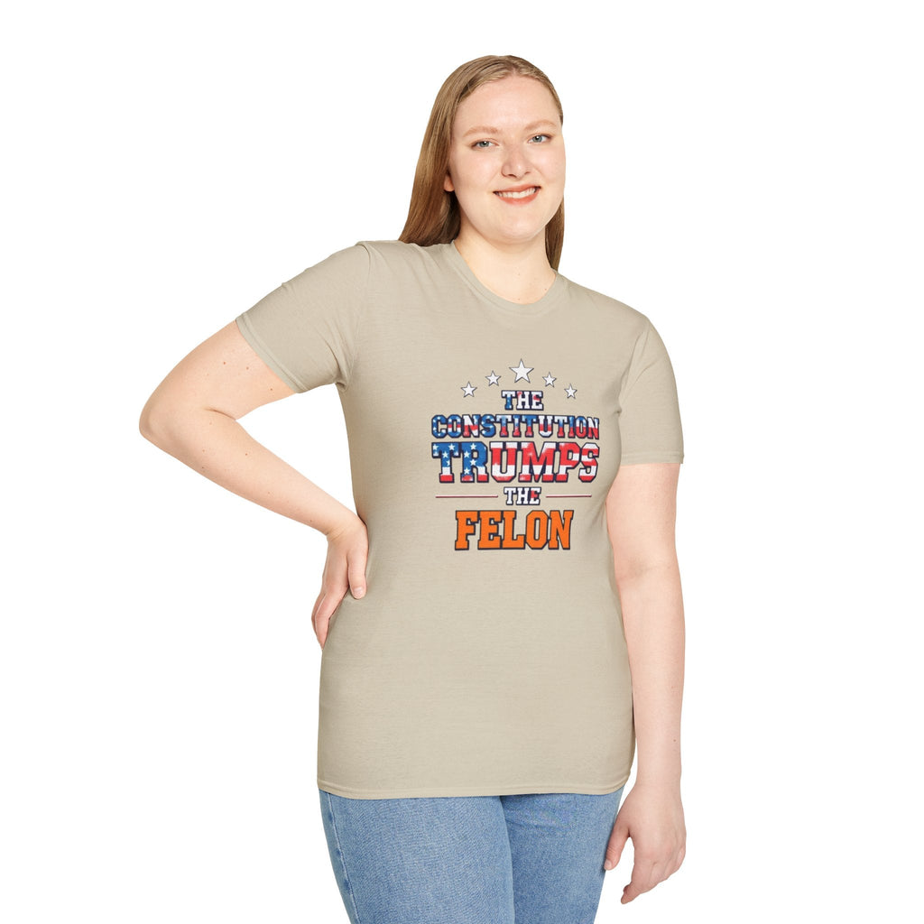 Unisex Patriotic T-Shirt - The Constitution Trumps the Felon - EqualiTees.Me