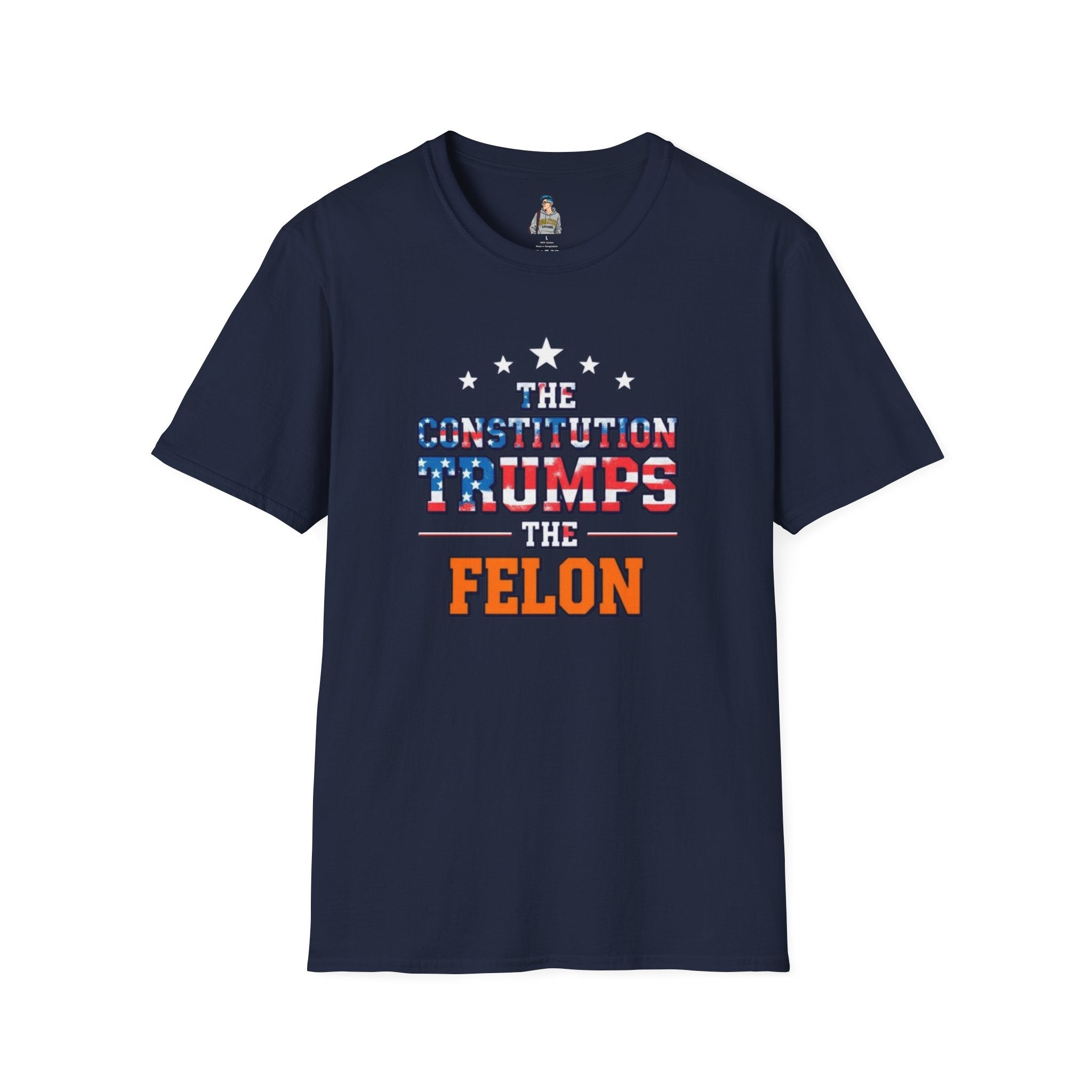 Unisex Patriotic T-Shirt - The Constitution Trumps the Felon - EqualiTees.Me
