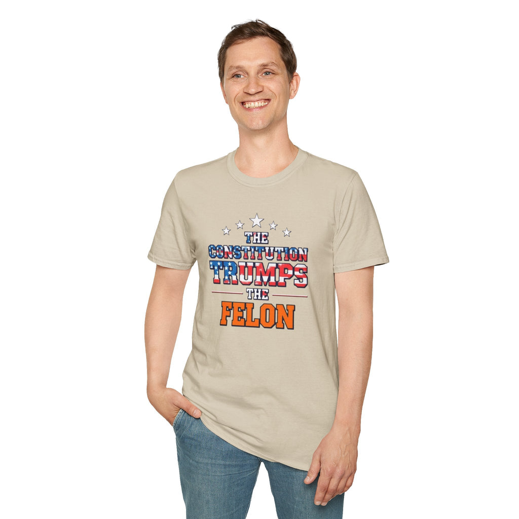Unisex Patriotic T-Shirt - The Constitution Trumps the Felon - EqualiTees.Me