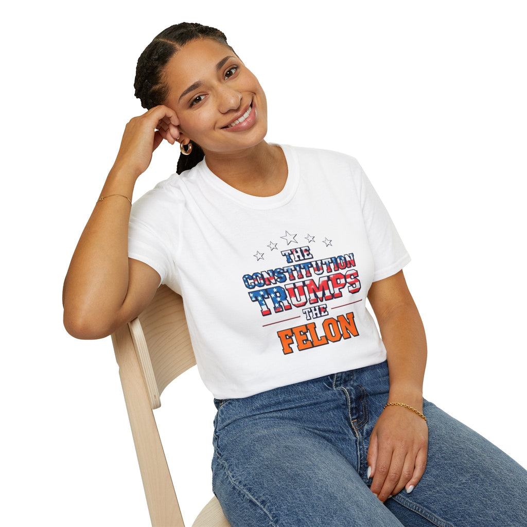 Unisex Patriotic T-Shirt - The Constitution Trumps the Felon - EqualiTees.Me
