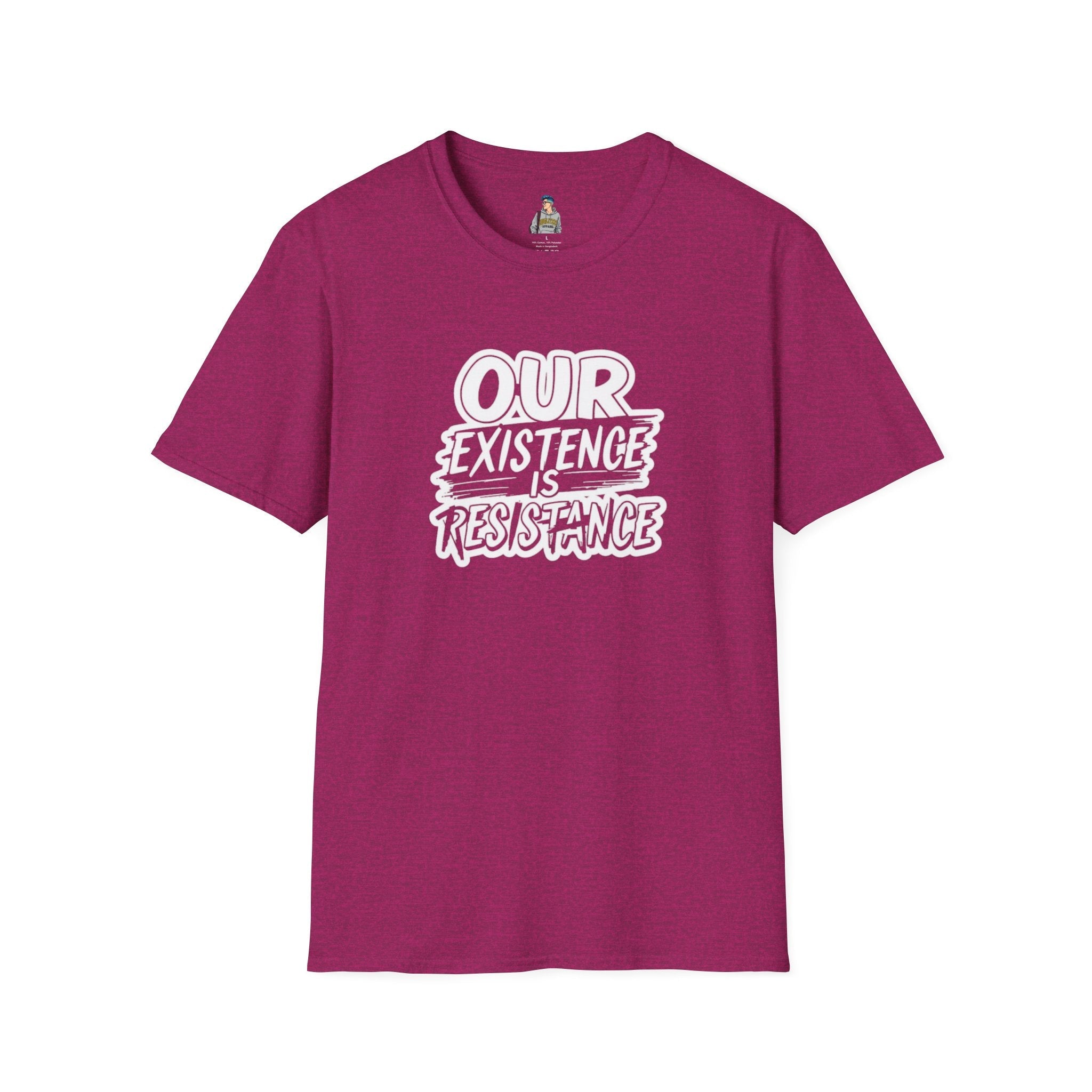 Unisex Softstyle T-Shirt - "Our Existence is Resistance" - Motivational Tee for Activists, Casual Wear, Gift for Change - makers - EqualiTees.Me