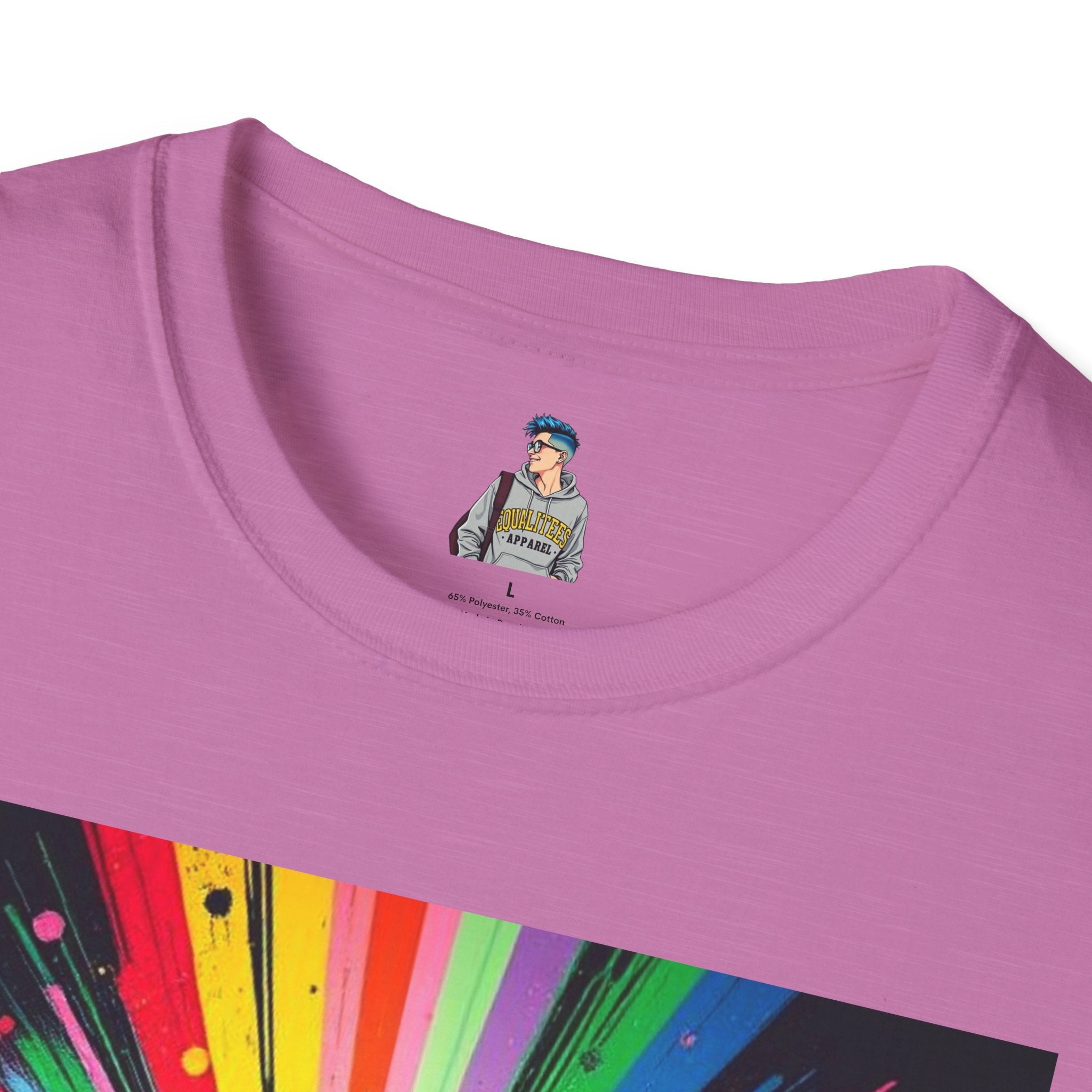 Unisex Softstyle T-Shirt - 'Queer People Belong Everywhere' Pride Graphic Tee - EqualiTees.Me