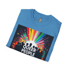 Unisex Softstyle T-Shirt - 'Queer People Belong Everywhere' Pride Graphic Tee - EqualiTees.Me